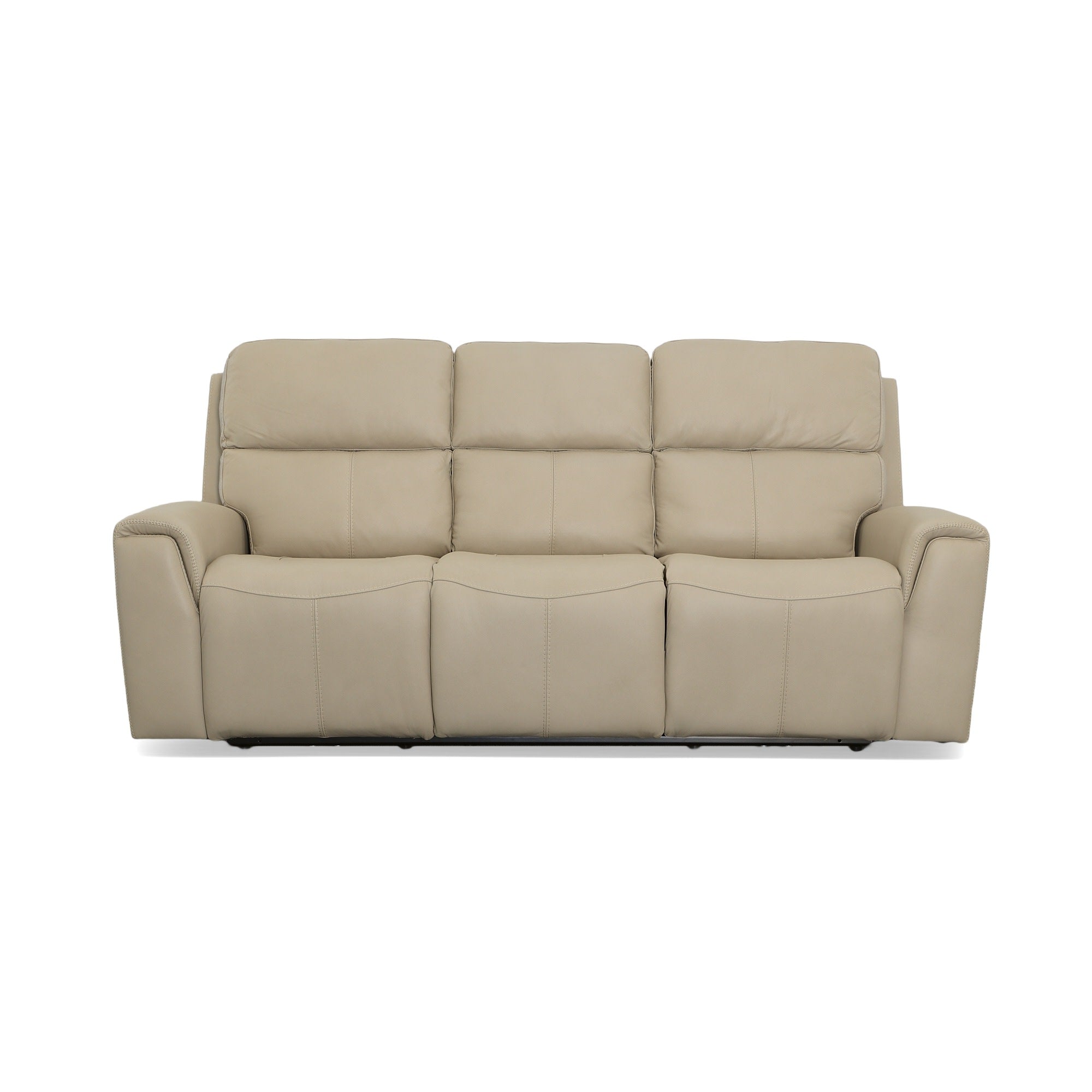 Jarvis Parchment Leather Power Reclining Sofa with Power Headrests