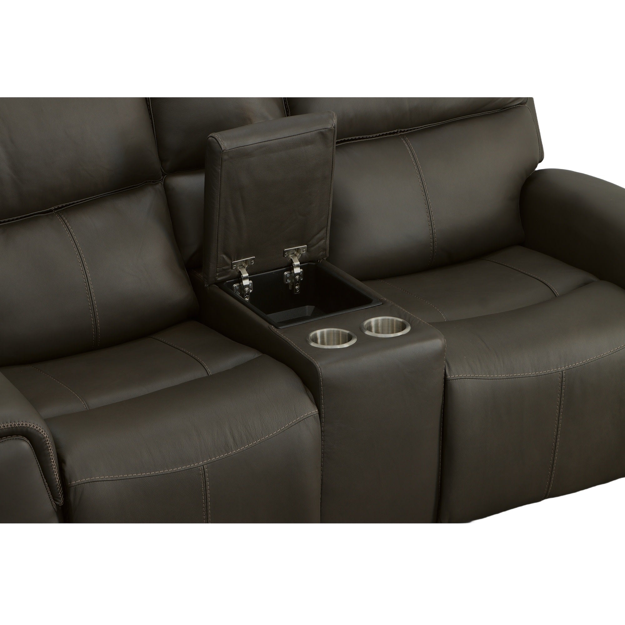 Jarvis Mica Leather Power Reclining Loveseat with Console & Power Headrests