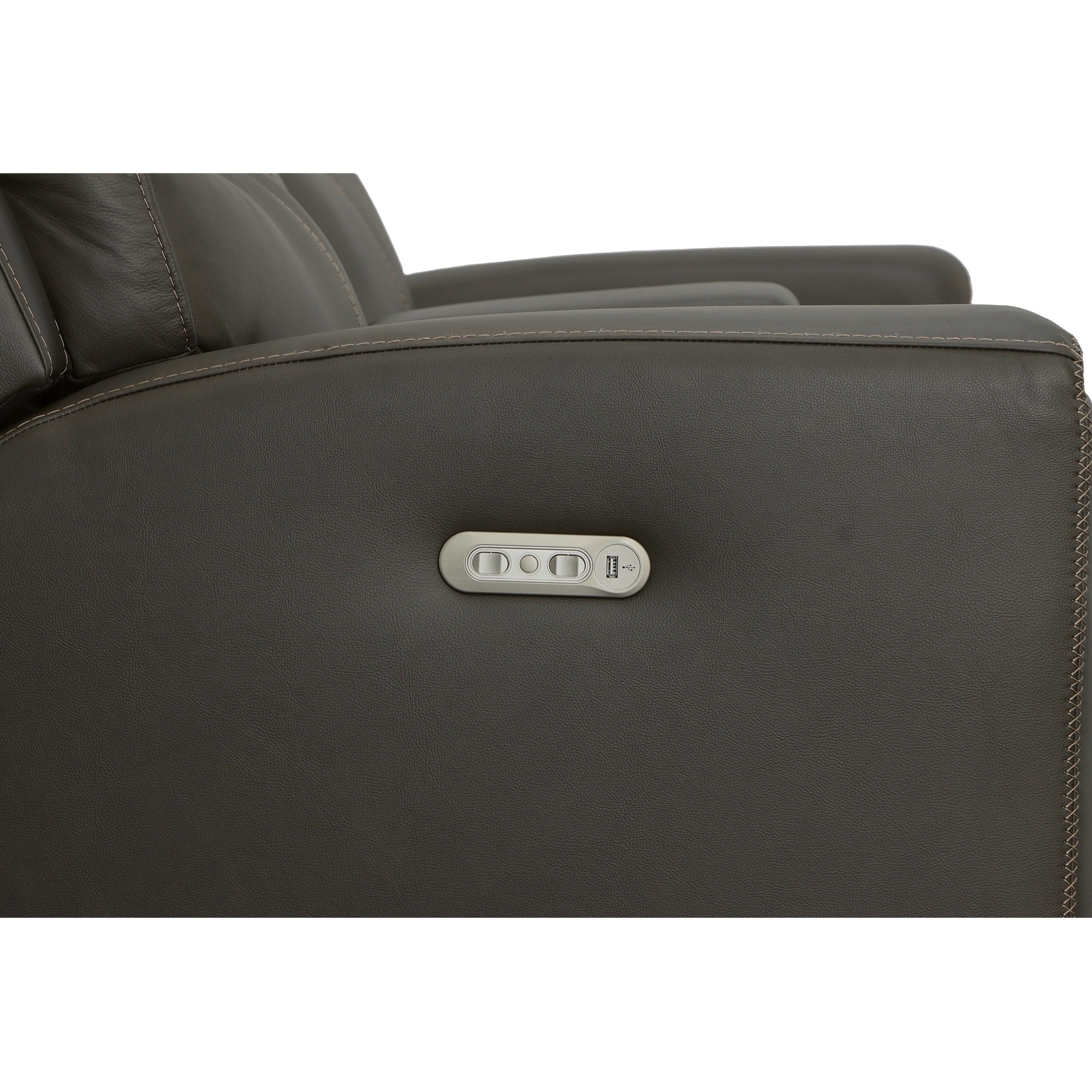 Jarvis Mica Leather Power Reclining Loveseat with Console & Power Headrests