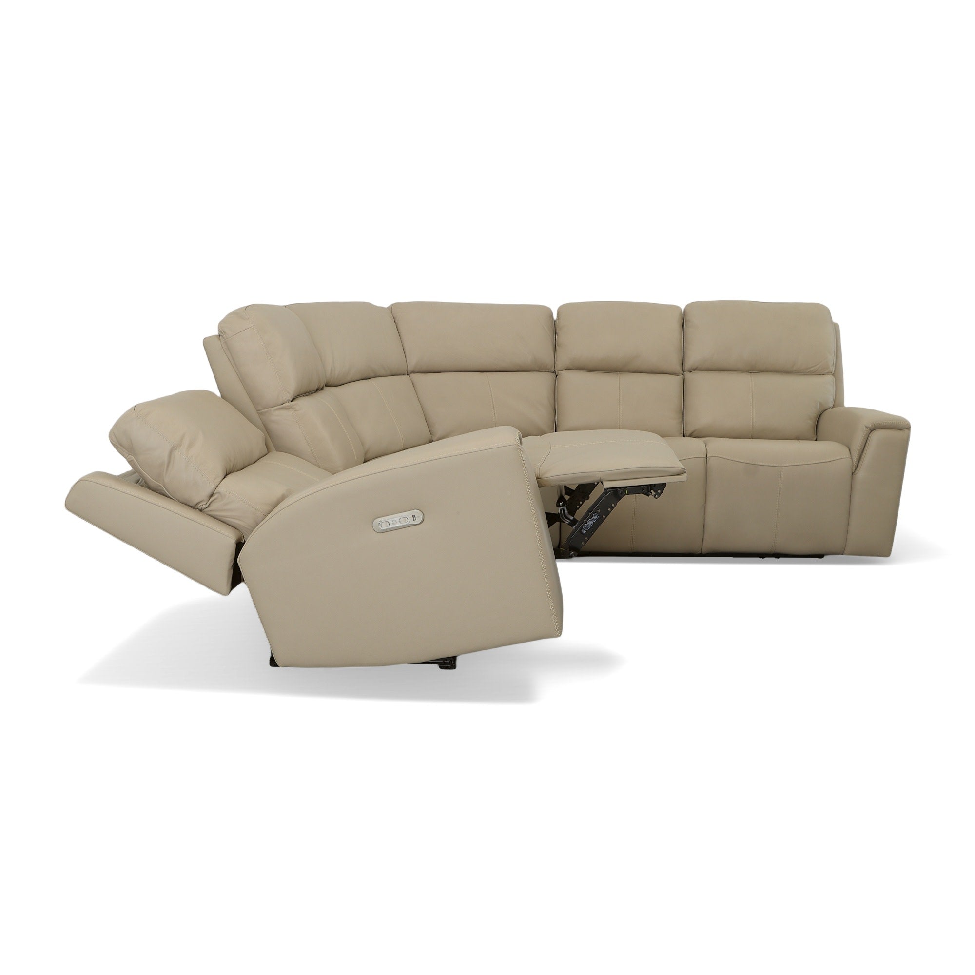 Jarvis Leather Power Reclining Sectional with Power Headrest