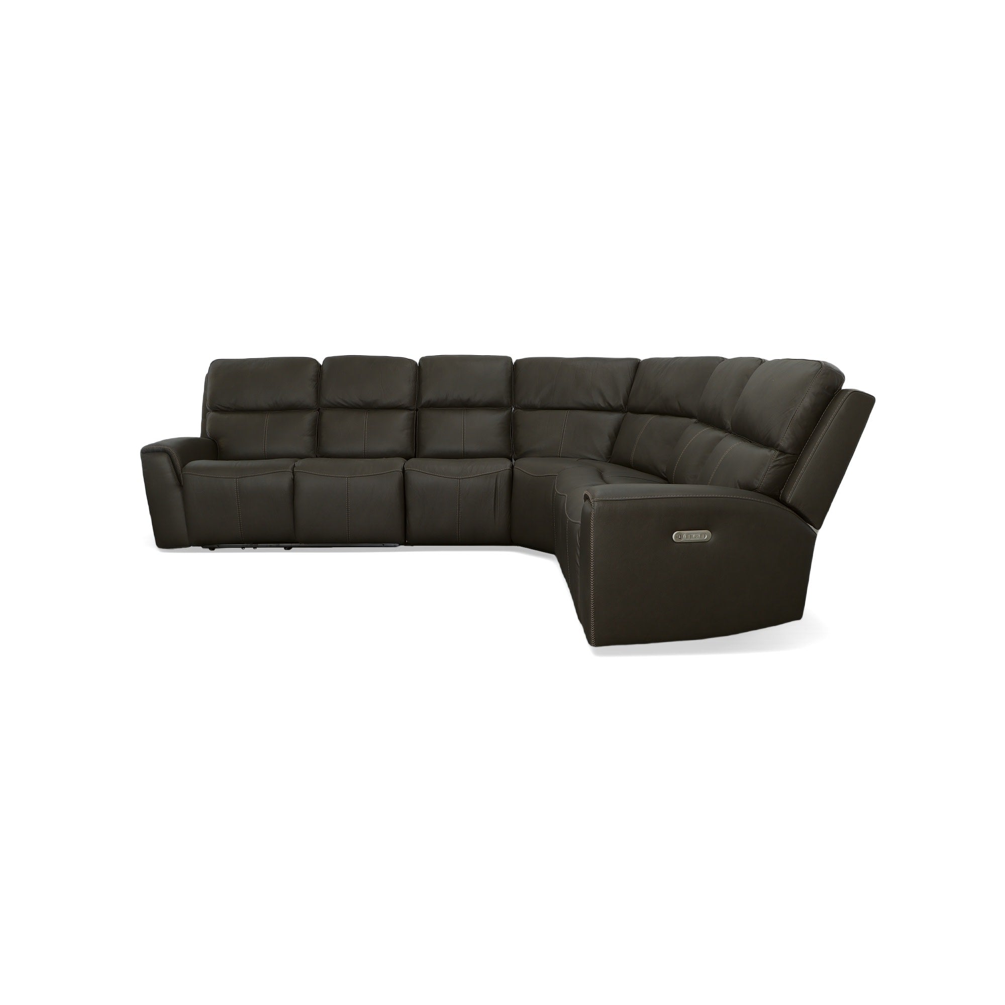 Jarvis Leather Power Reclining Sectional with Power Headrest