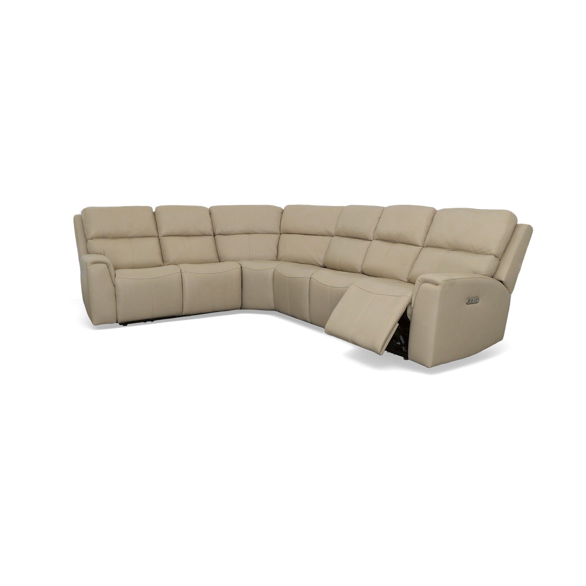 Jarvis Leather Power Reclining Sectional with Power Headrest