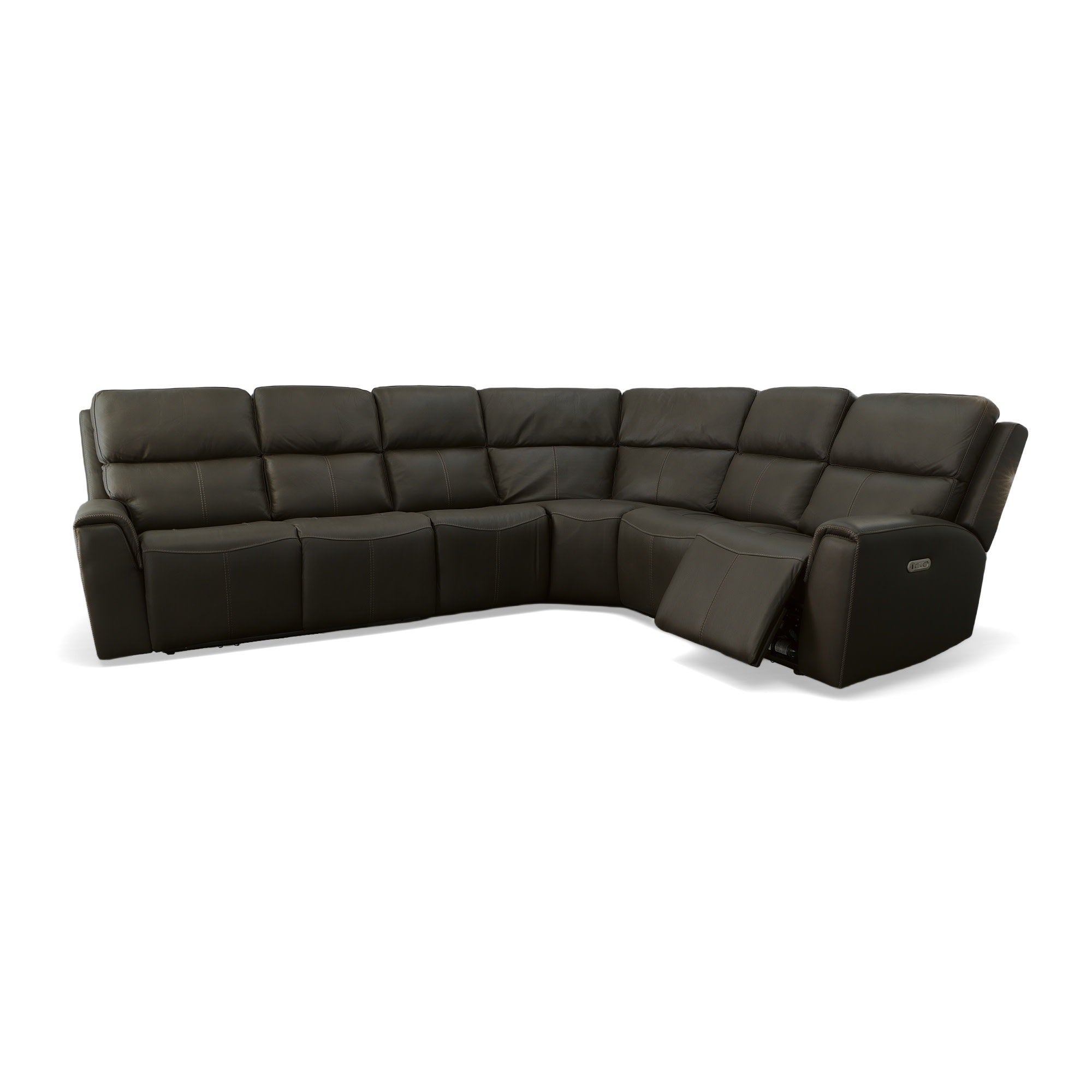 Jarvis Leather Power Reclining Sectional with Power Headrest