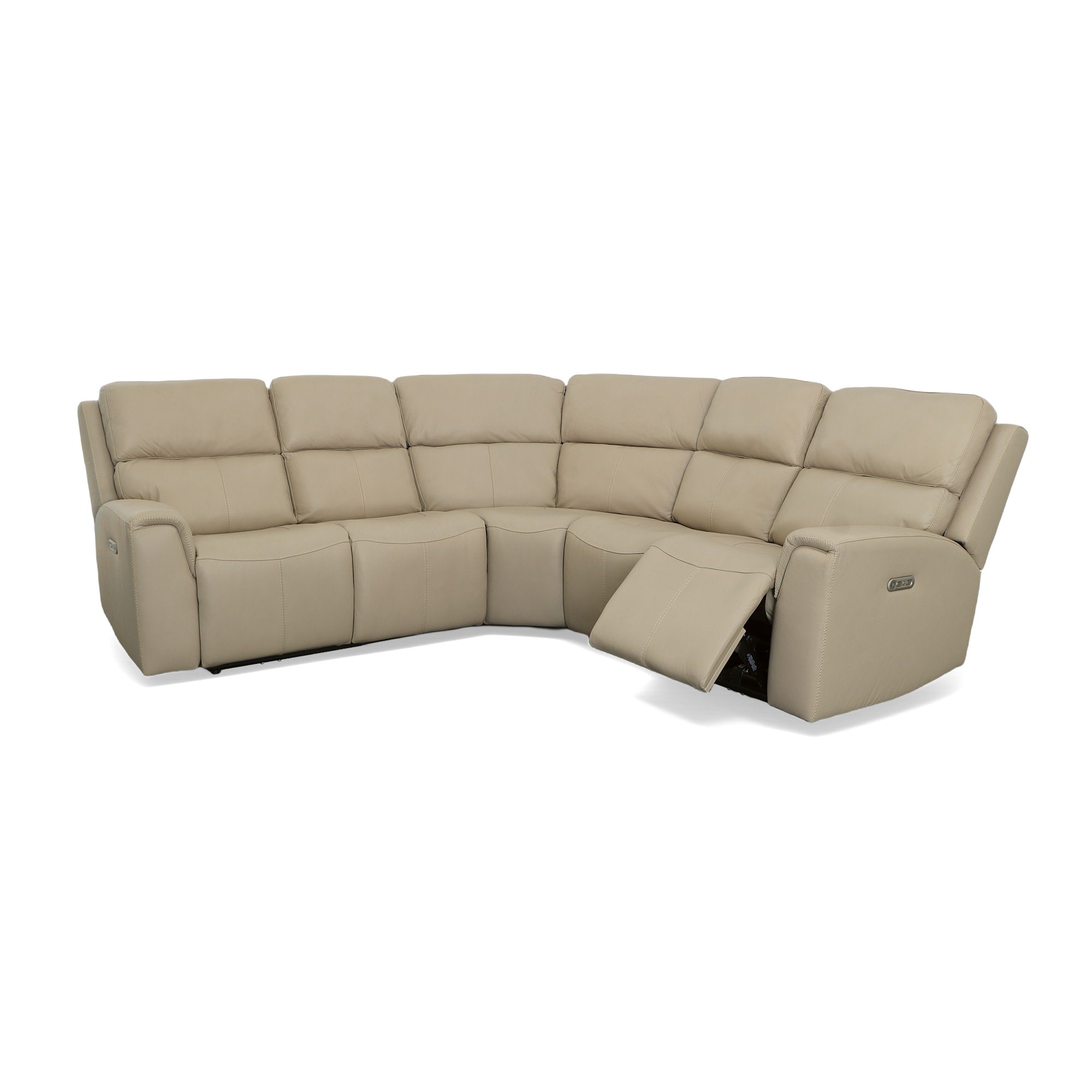 Jarvis Leather Power Reclining Sectional with Power Headrest