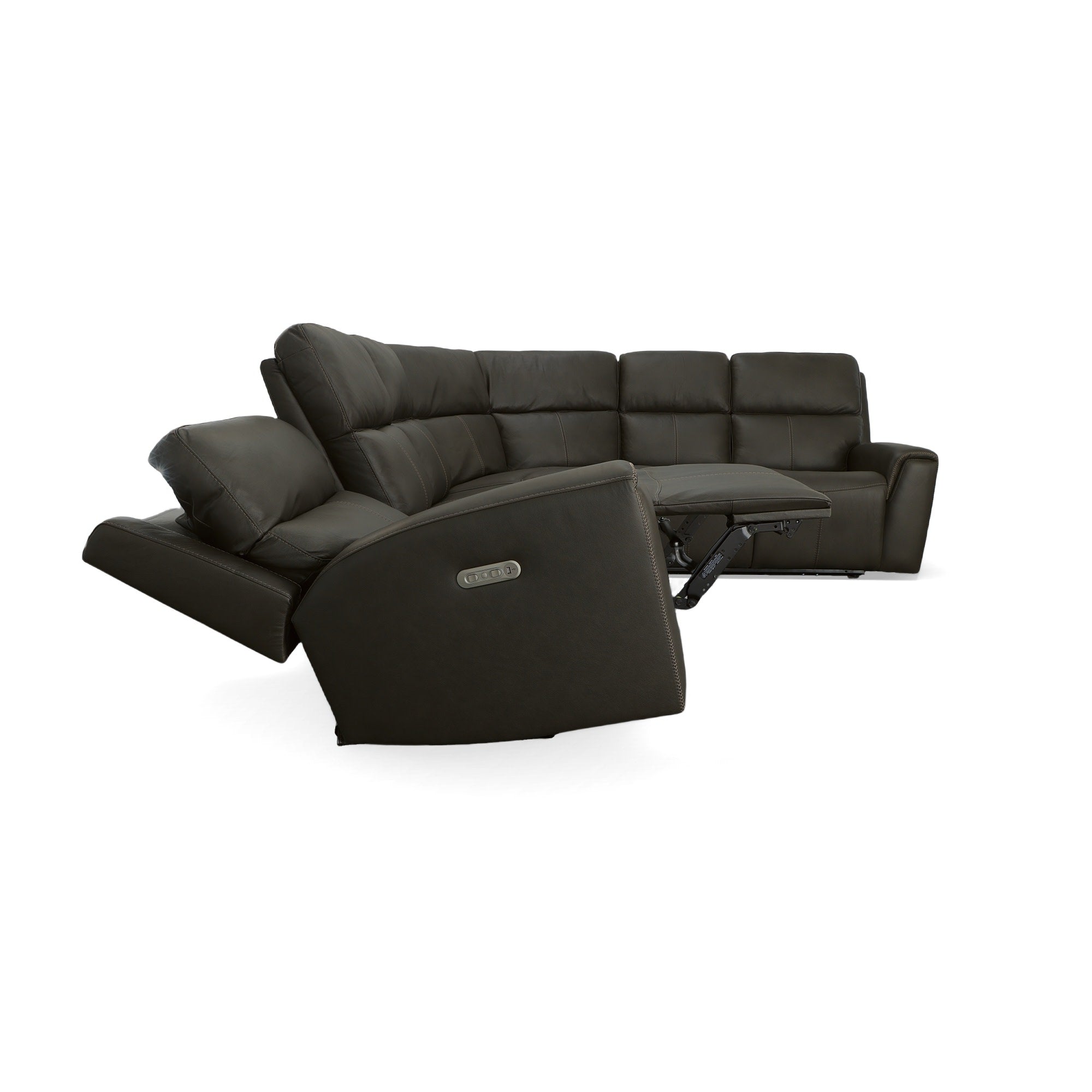 Jarvis Leather Power Reclining Sectional with Power Headrest