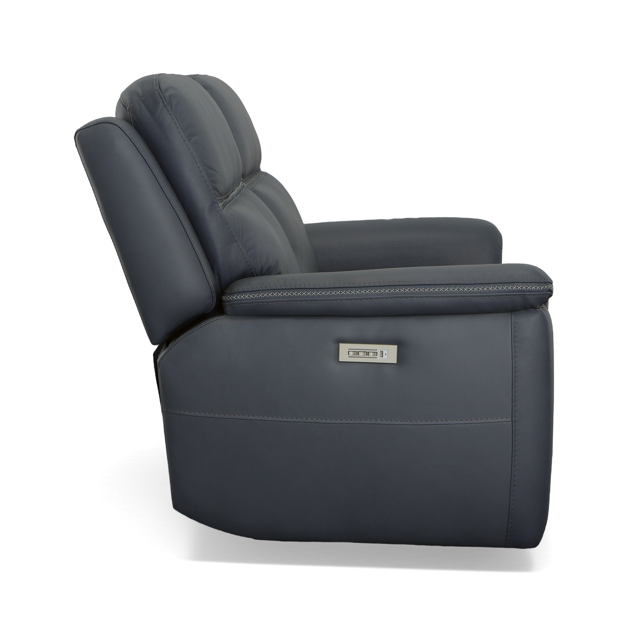 Sawyer Marine Leather Power Reclining Loveseat w/ Pwr Headrests, Lumbar