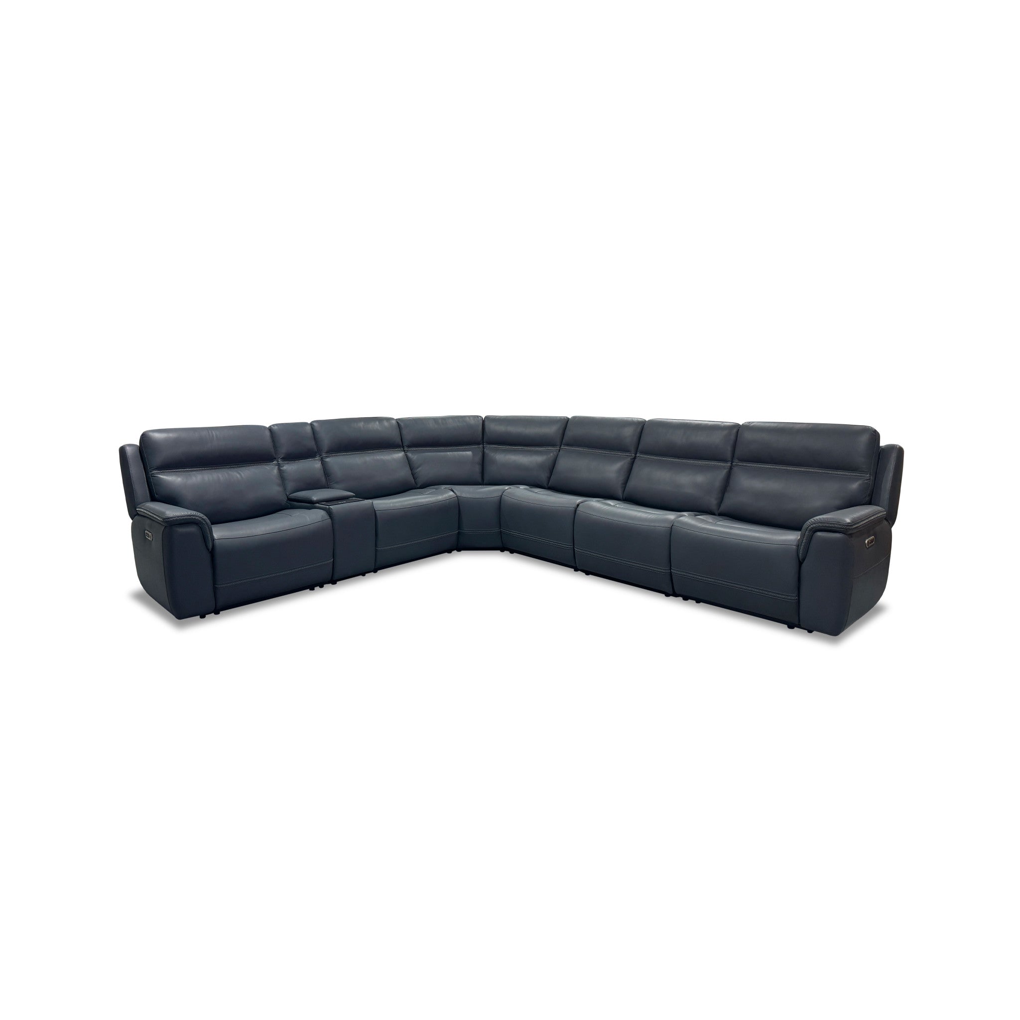 Sawyer Leather Power Reclining Sectional with Power Headrests & Lumbar