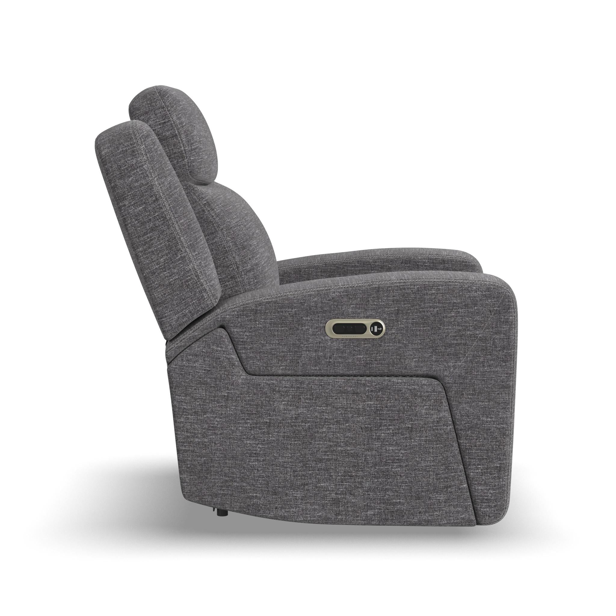 Ridge Granite Fabric Power Recliner with Power Headrest