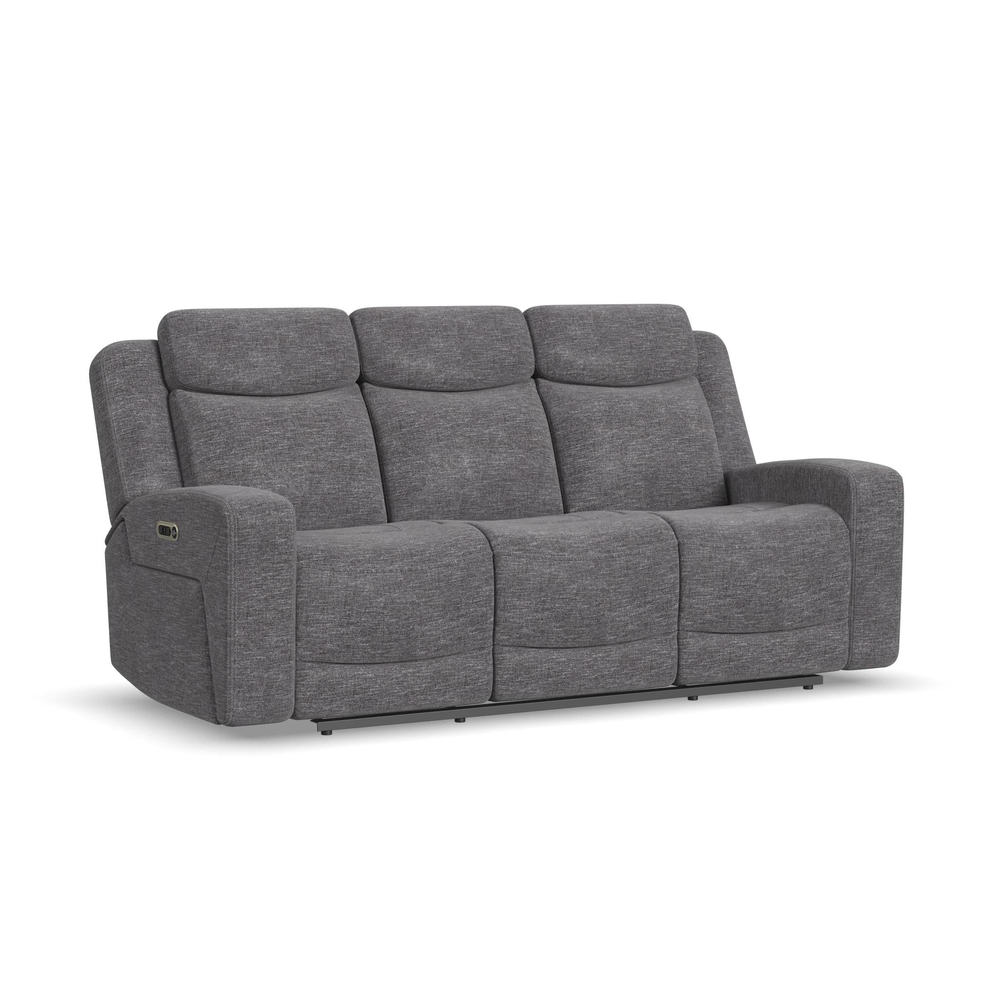 Ridge Granite Fabric Power Reclining Sofa with Power Headrests