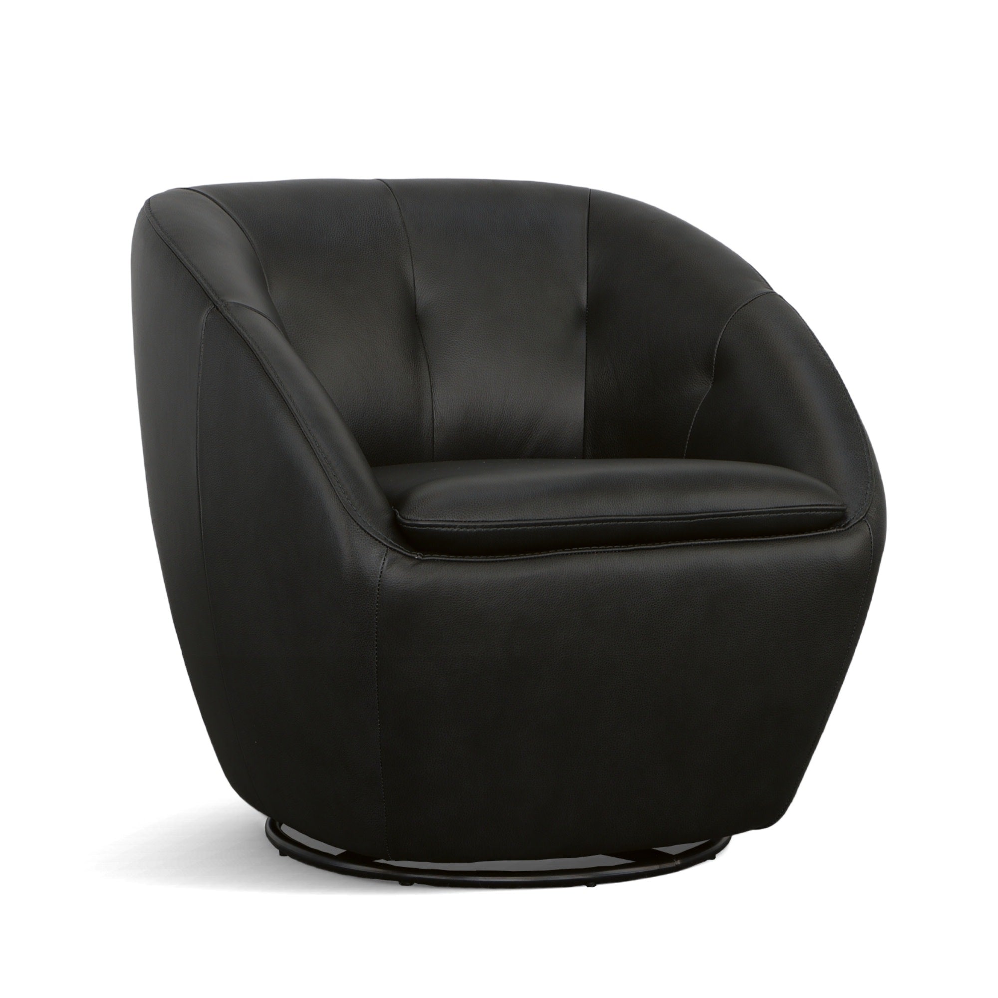 Wade Ebony Leather Swivel Chair