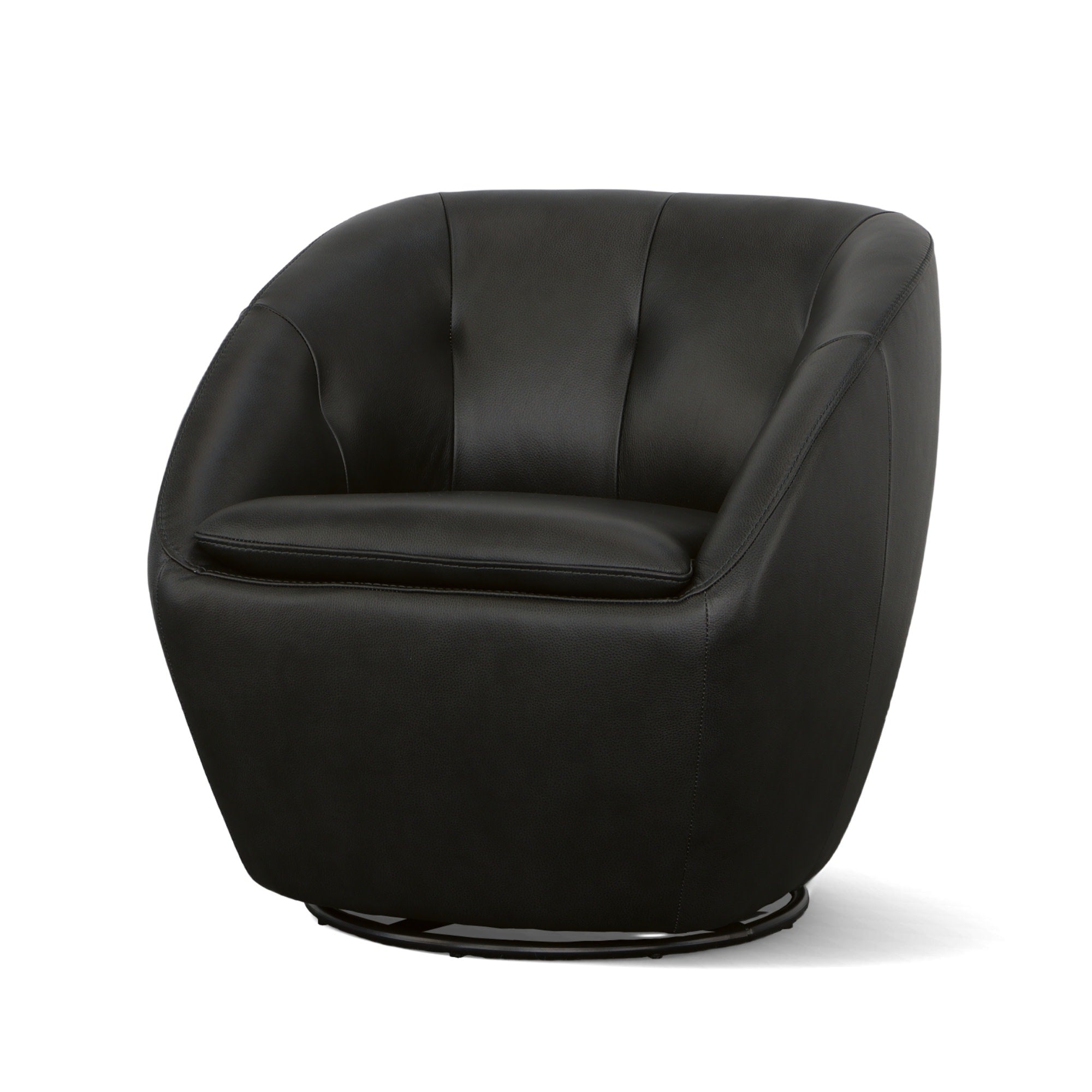 Wade Ebony Leather Swivel Chair