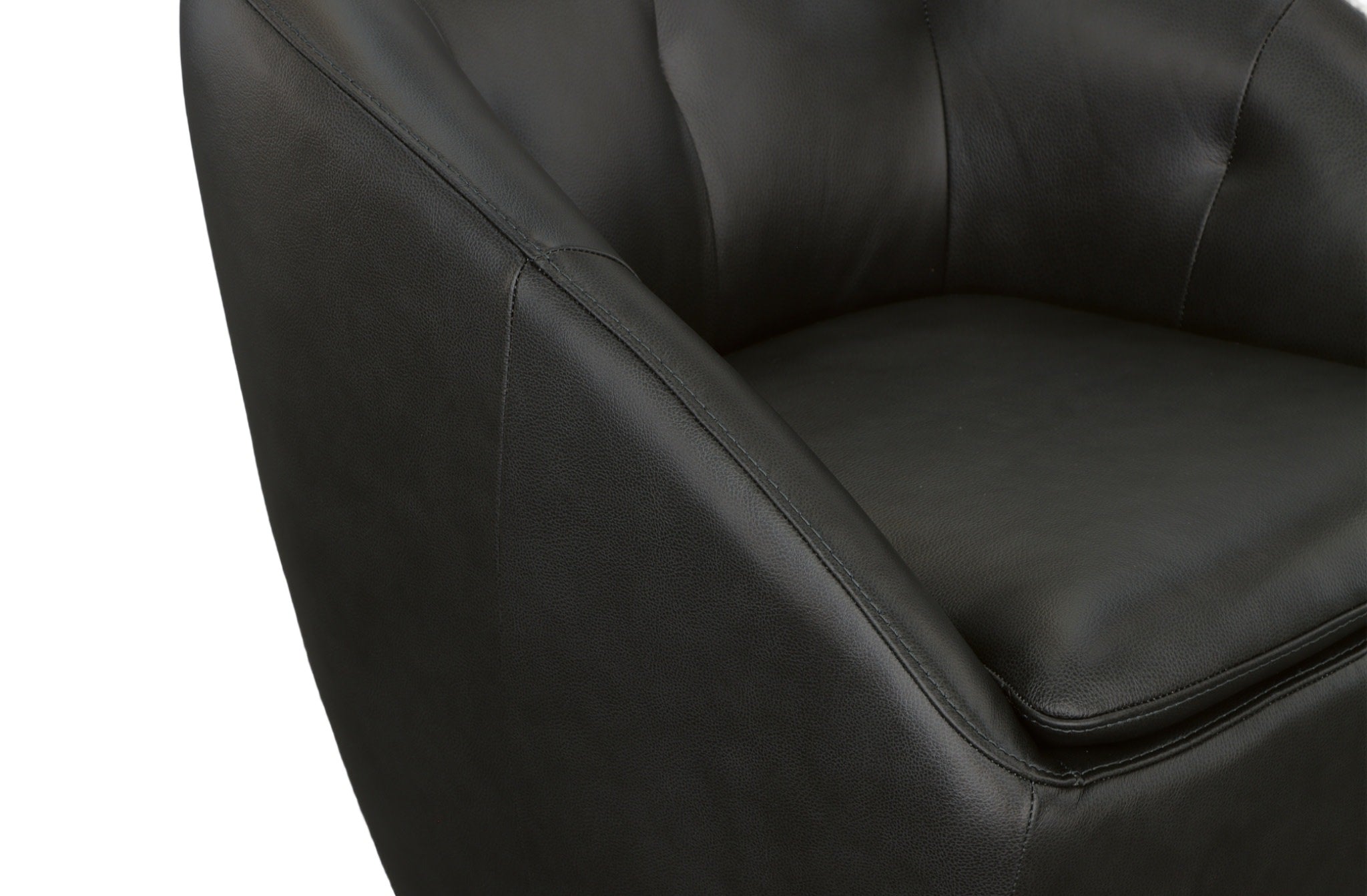 Wade Ebony Leather Swivel Chair