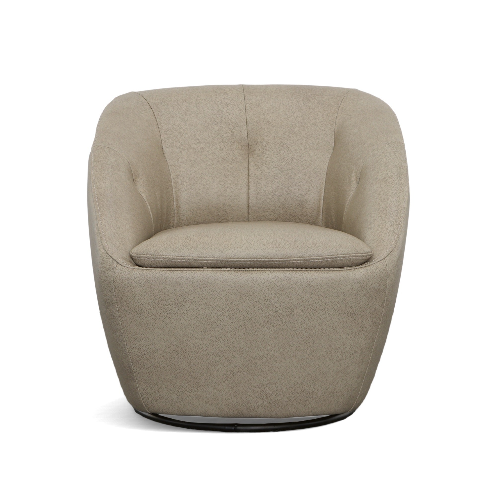 Wade Shitake Leather Swivel Chair