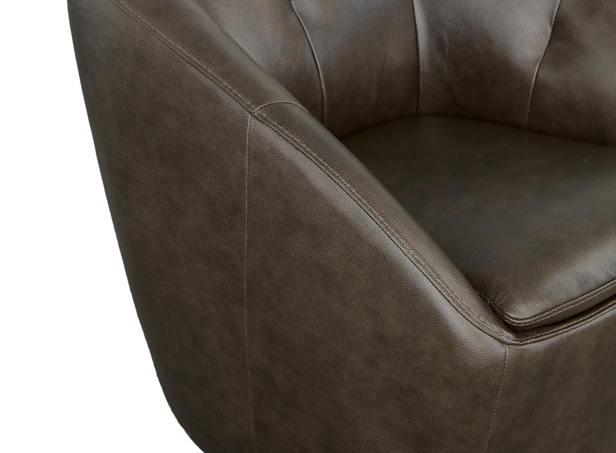 Wade Carob Leather Swivel Chair