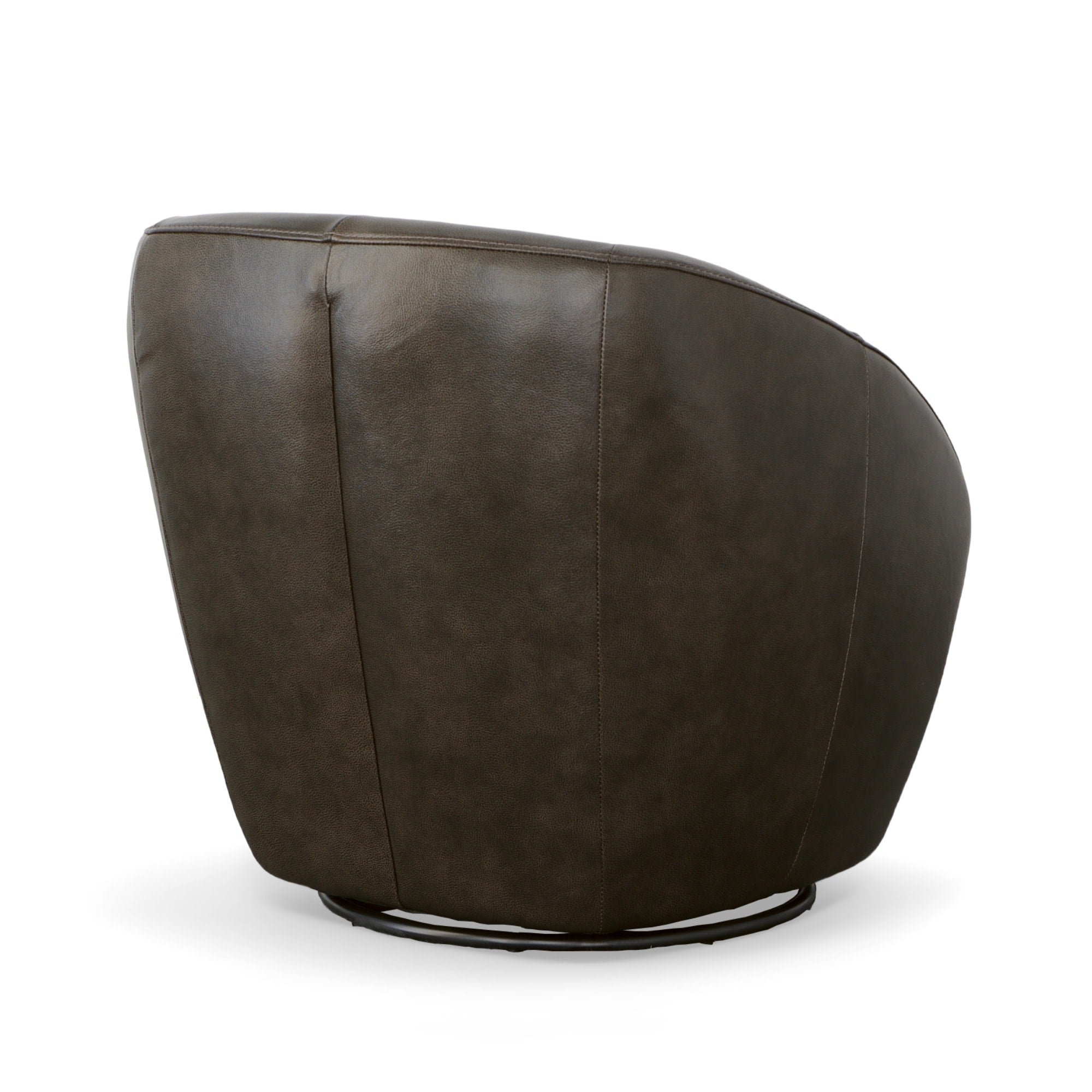 Wade Carob Leather Swivel Chair