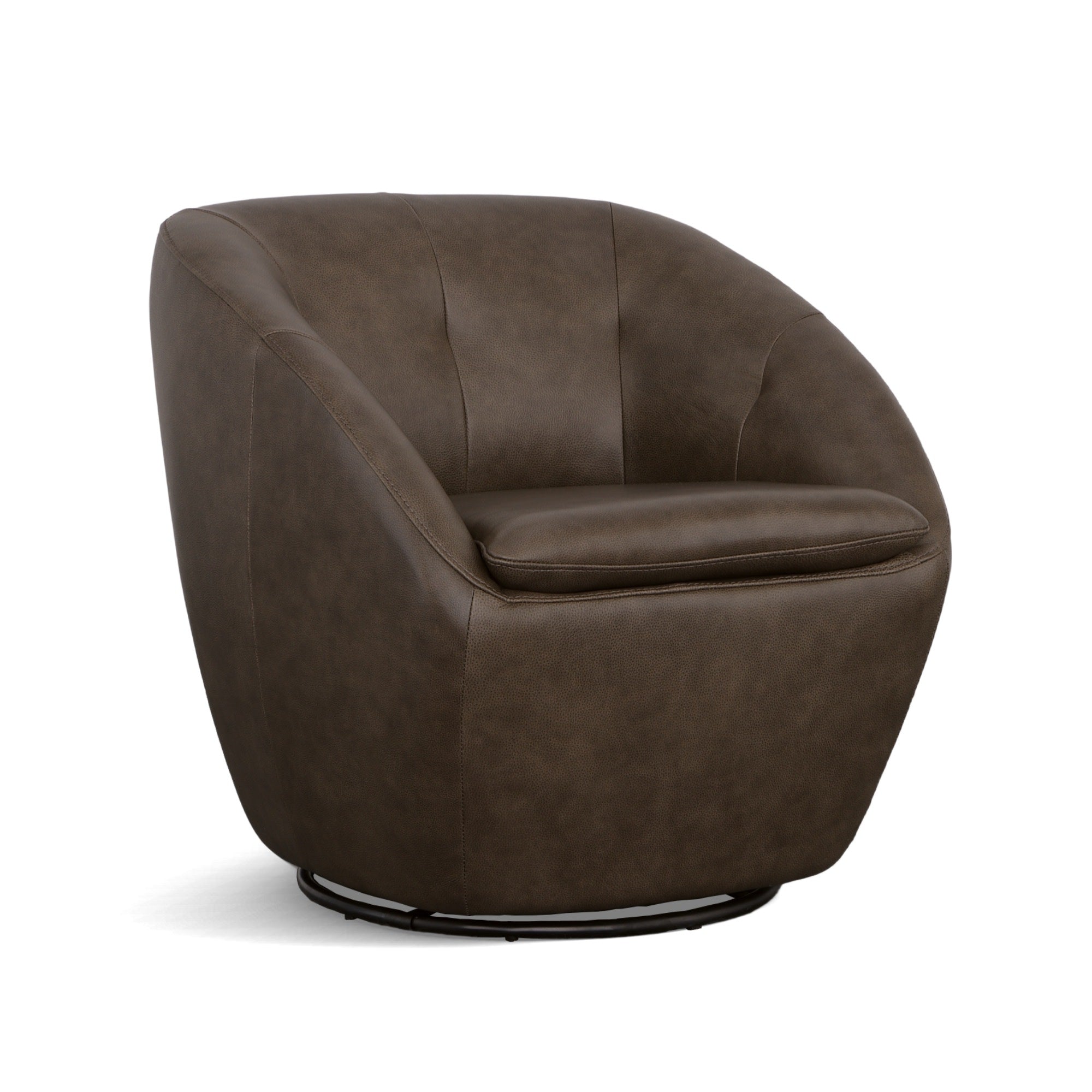 Wade Milk Chocolate Leather Swivel Chair