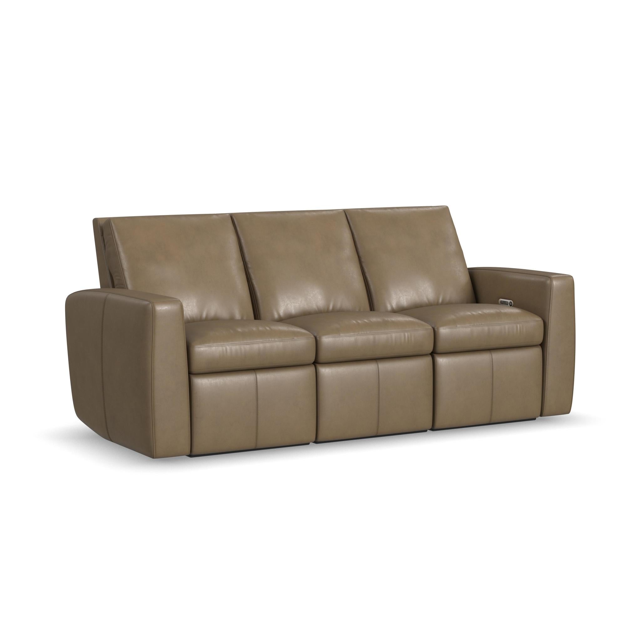 Aria Fawn Leather Power Reclining Sofa