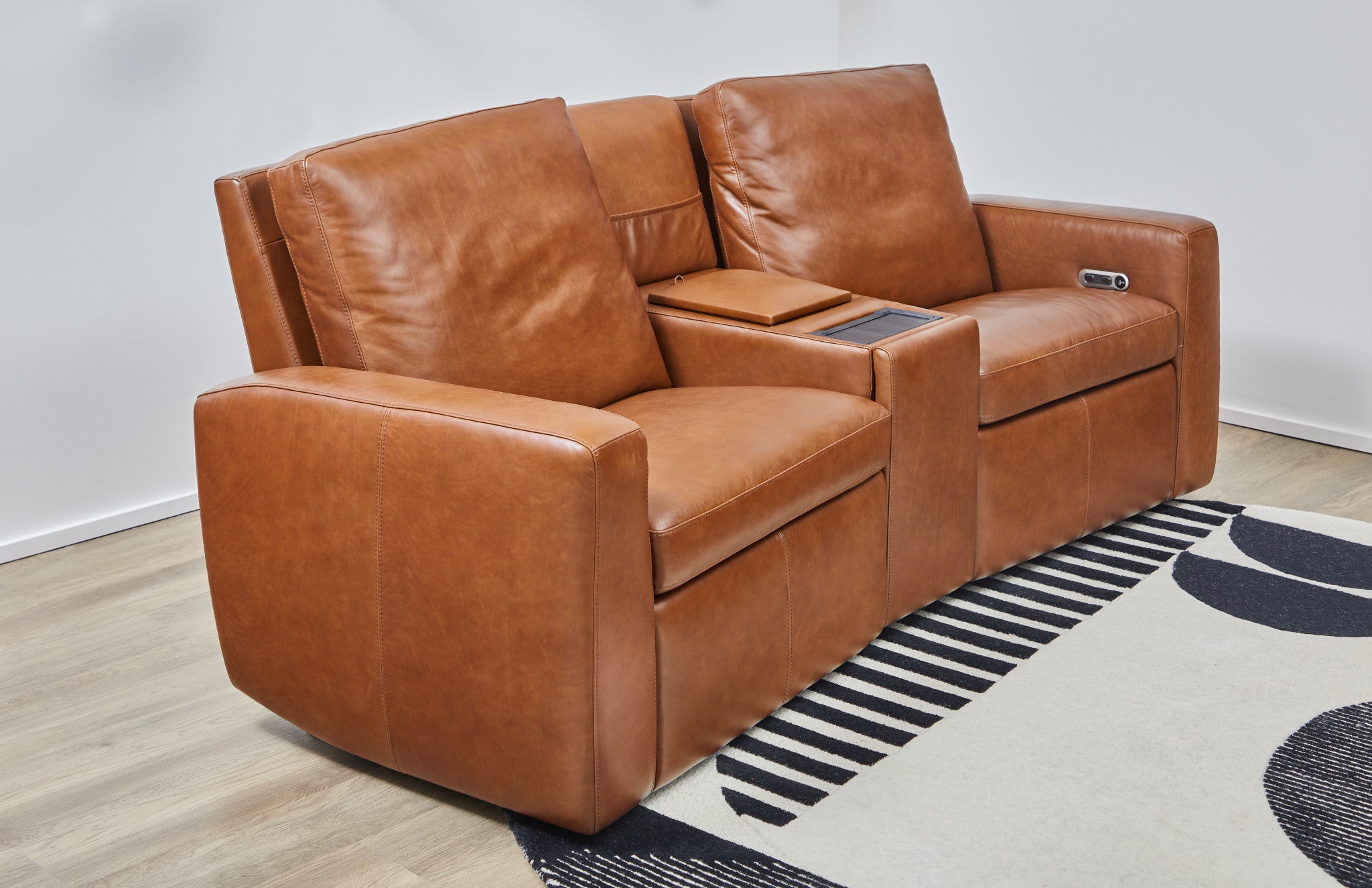 Aria Leather Power Reclining Sectional