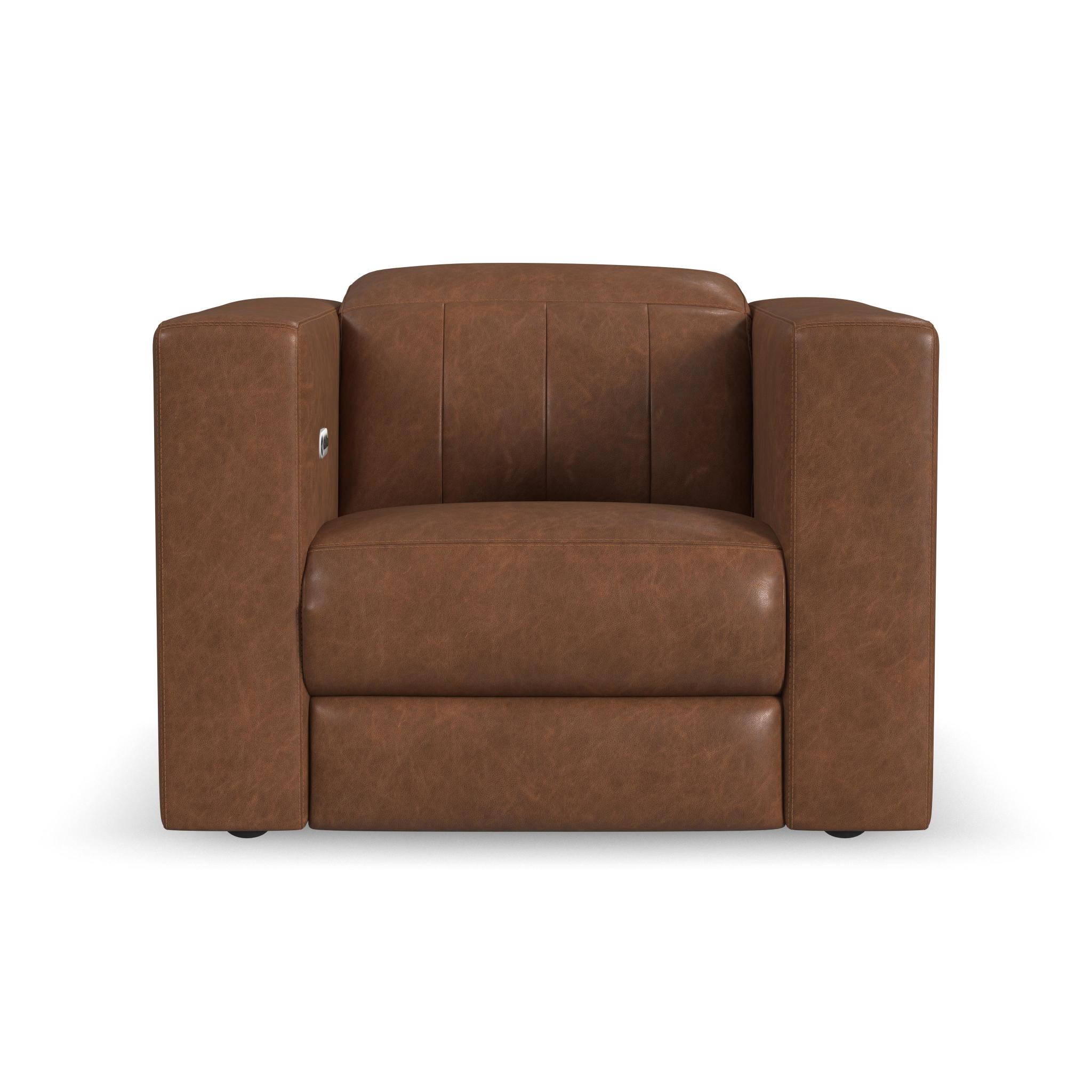 Austin Chestnut Leather Power Recliner with Power Headrest