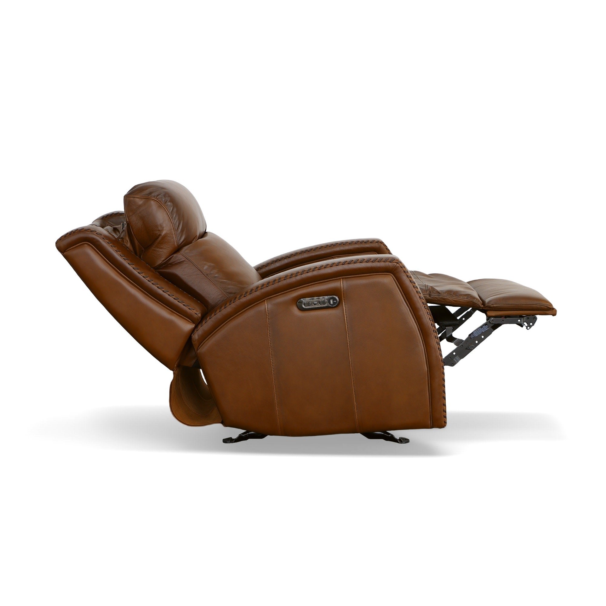 Mustang Rust Leather Power Gliding Recliner with Power Headrest