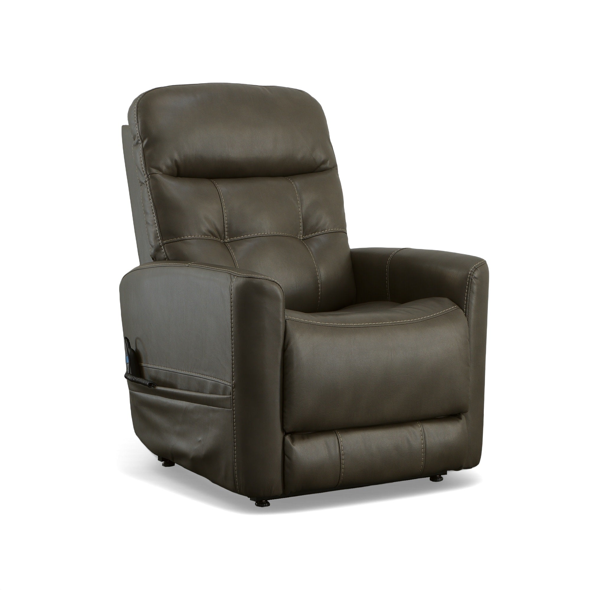 Kenner Driftwood Fabric Power Lift Recliner with Power Headrest & Lumbar