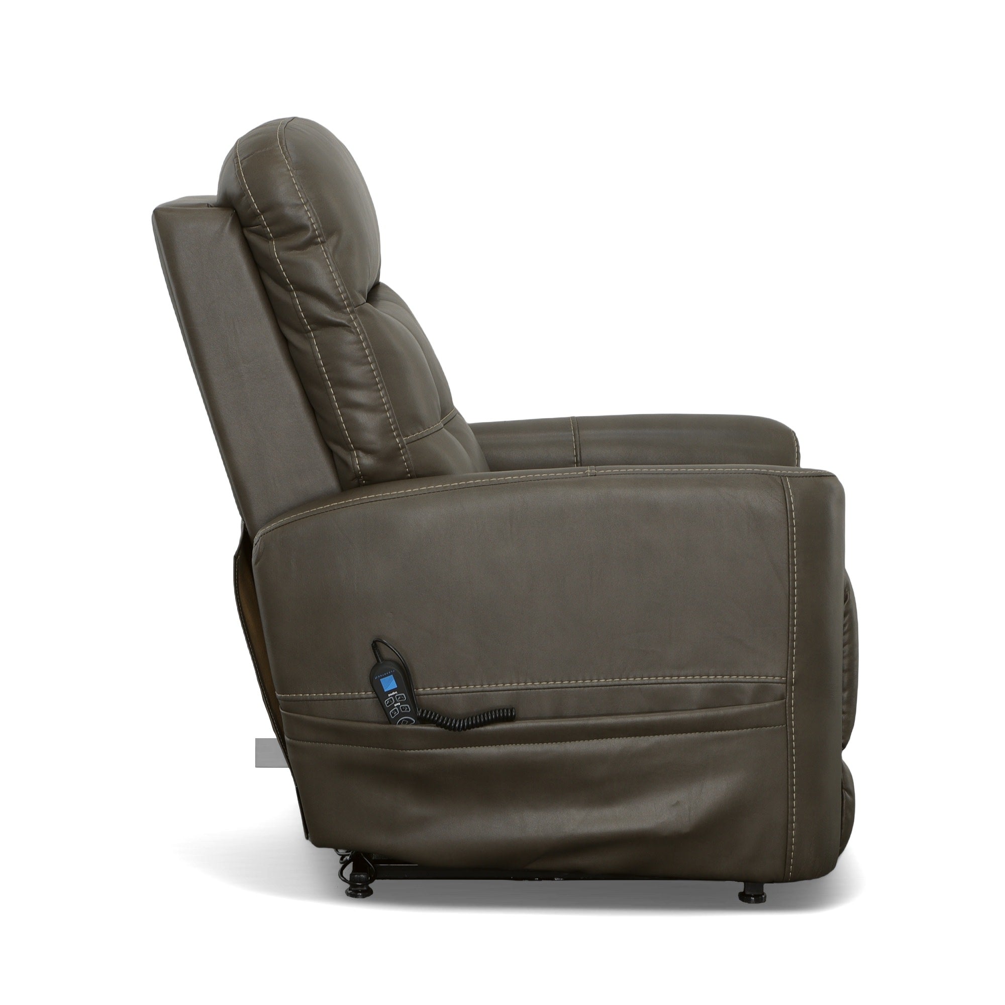 Kenner Driftwood Fabric Power Lift Recliner with Power Headrest & Lumbar