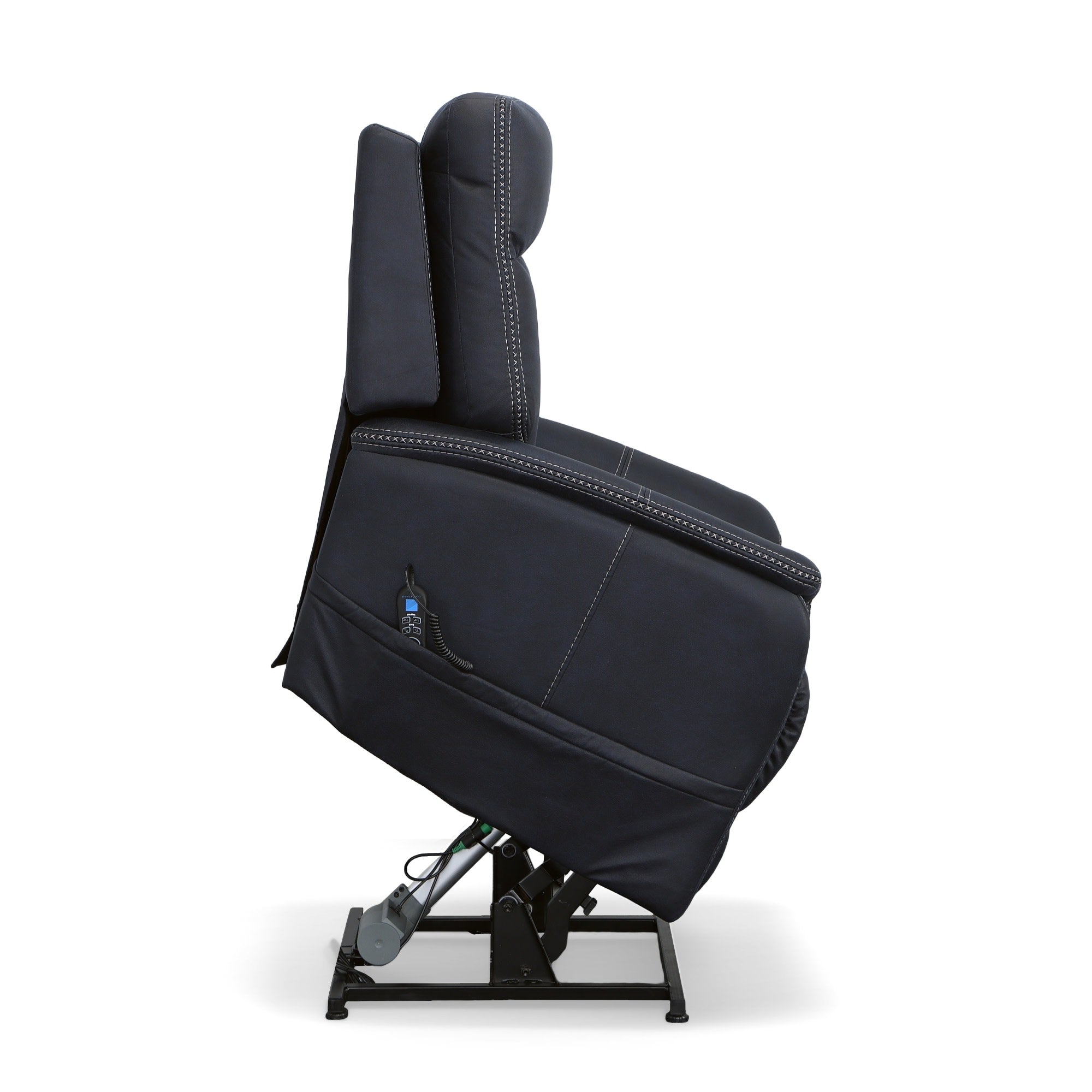 Atlas Ocean Fabric Power Lift Recliner with Power Headrest & Lumbar