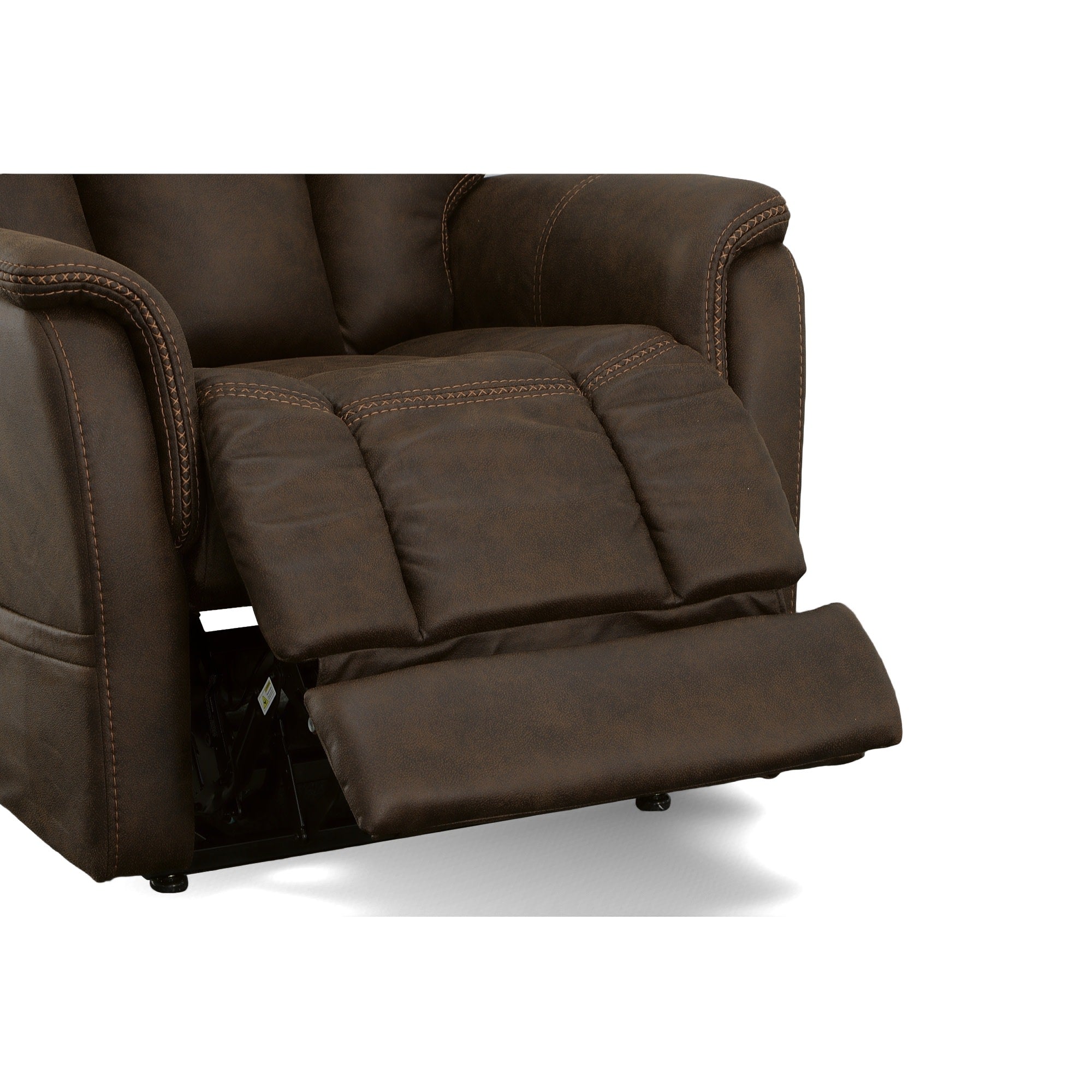 Atlas Walnut Fabric Power Lift Recliner with Power Headrest & Lumbar