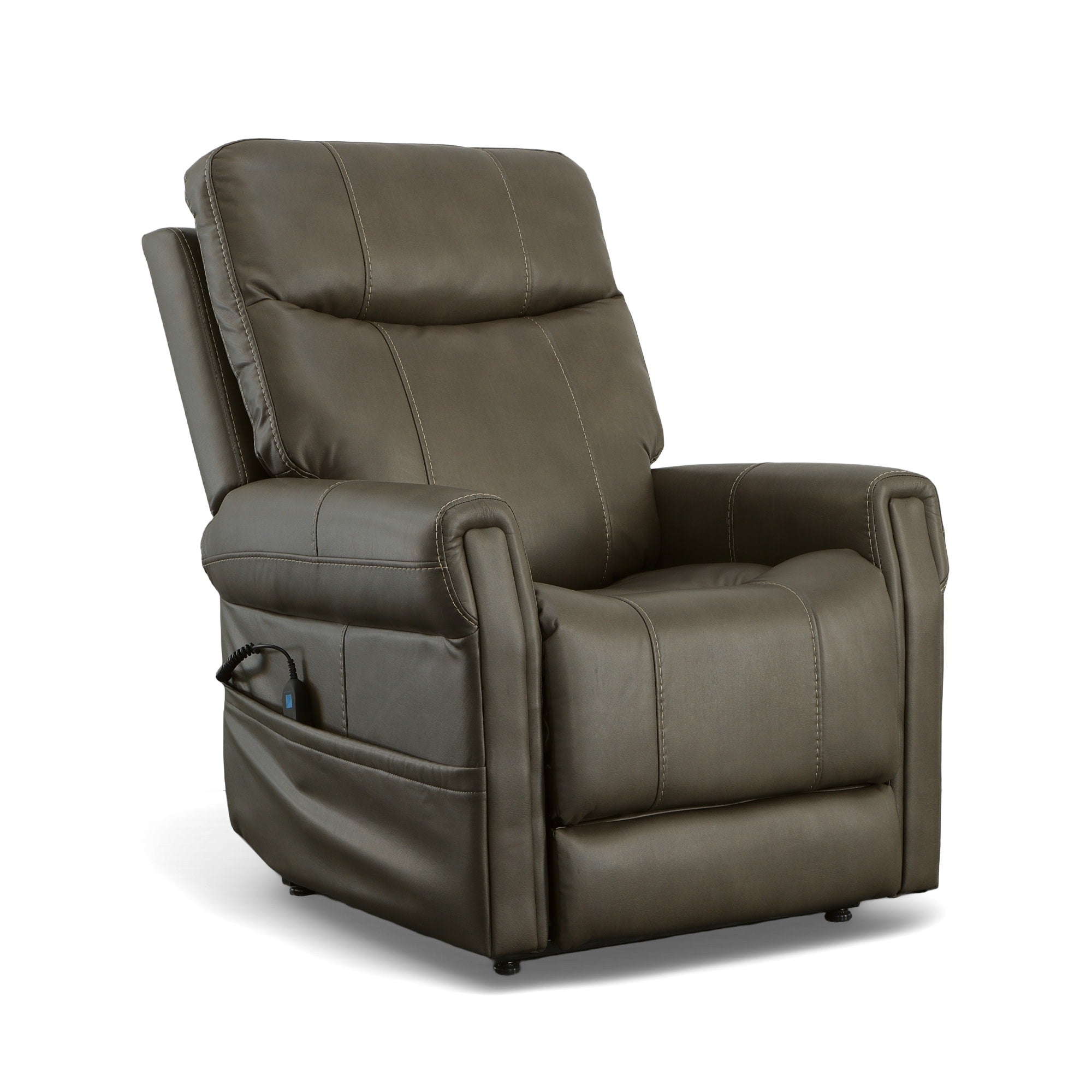 Jenkins Driftwood Fabric Power Lift Recliner with Right-Hand Control