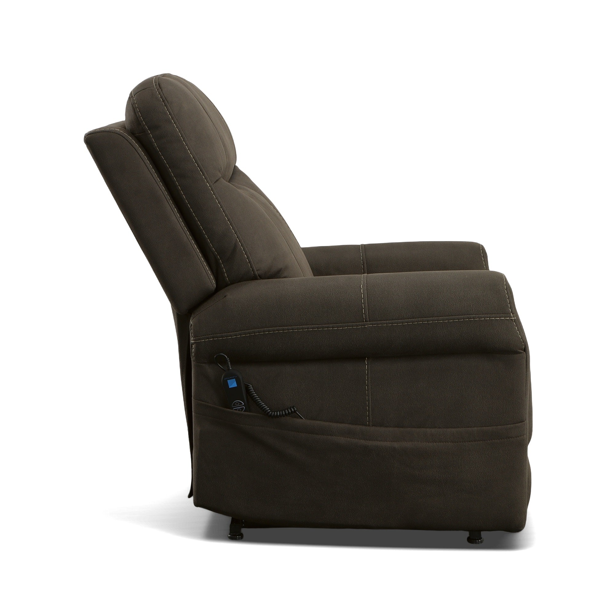 Jenkins Bark Fabric Power Lift Recliner with Right-Hand Control & Power Headrest