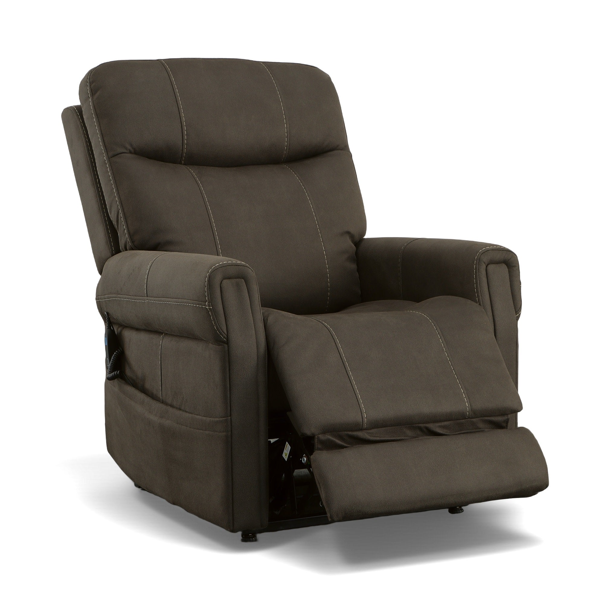 Jenkins Bark Fabric Power Lift Recliner with Right-Hand Control & Power Headrest