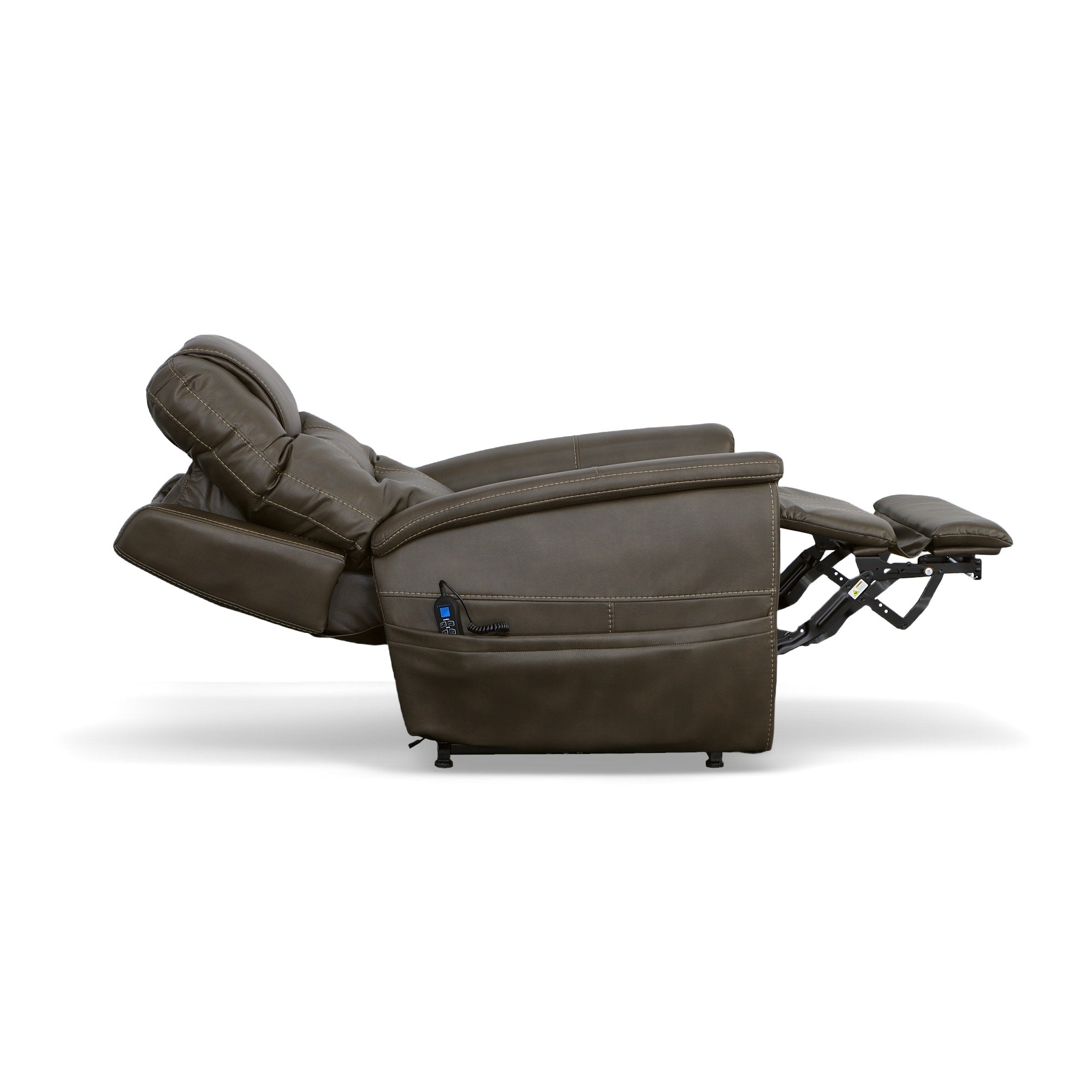 Shaw Driftwood Fabric Power Lift Recliner with Power Headrest & Lumbar