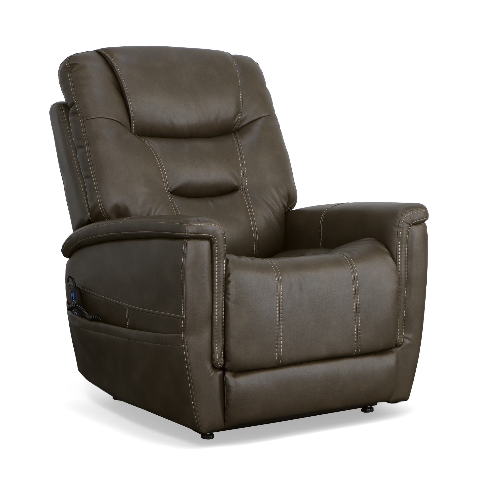 Shaw Driftwood Fabric Power Lift Recliner with Power Headrest & Lumbar