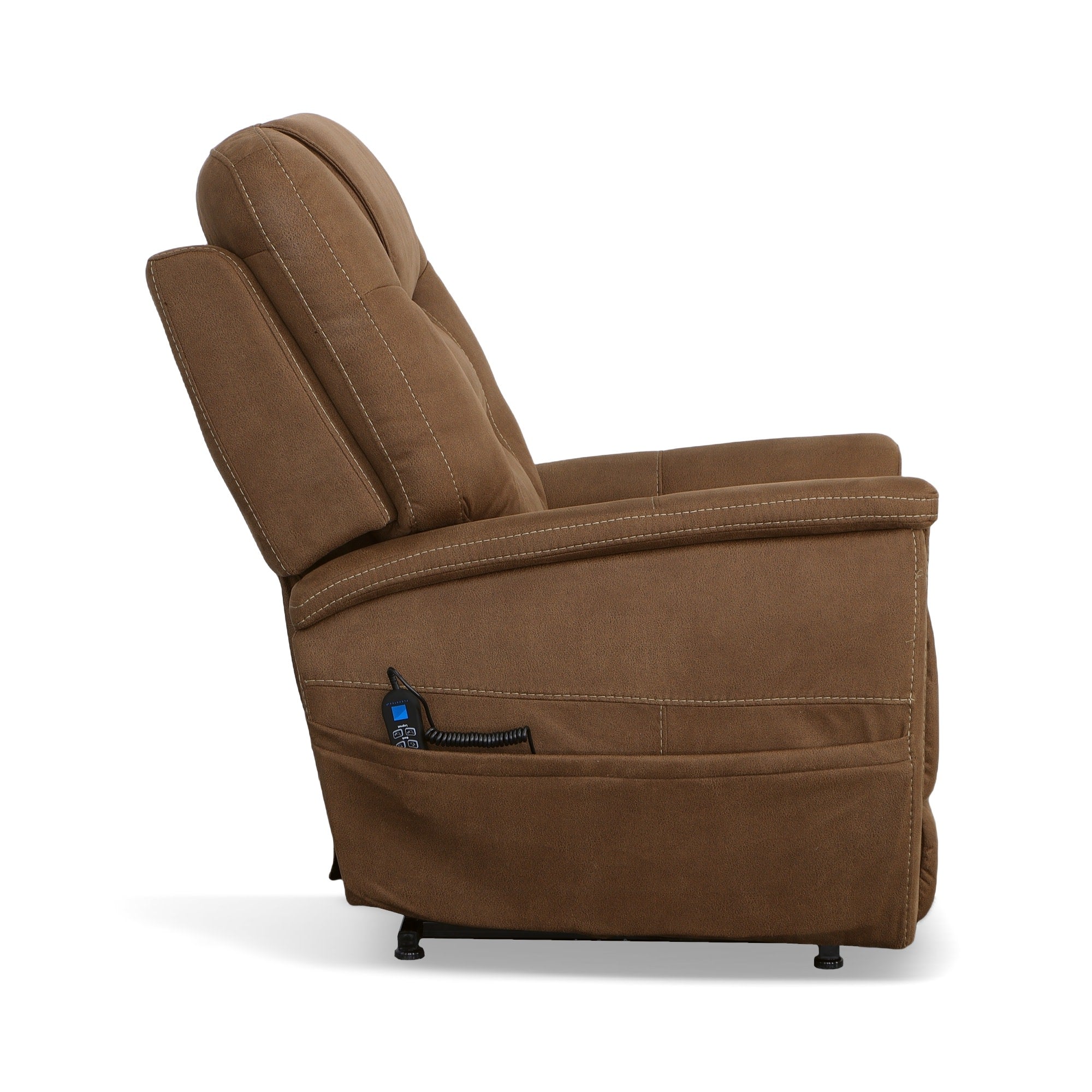 Shaw Russet Fabric Power Lift Recliner with Power Headrest & Lumbar