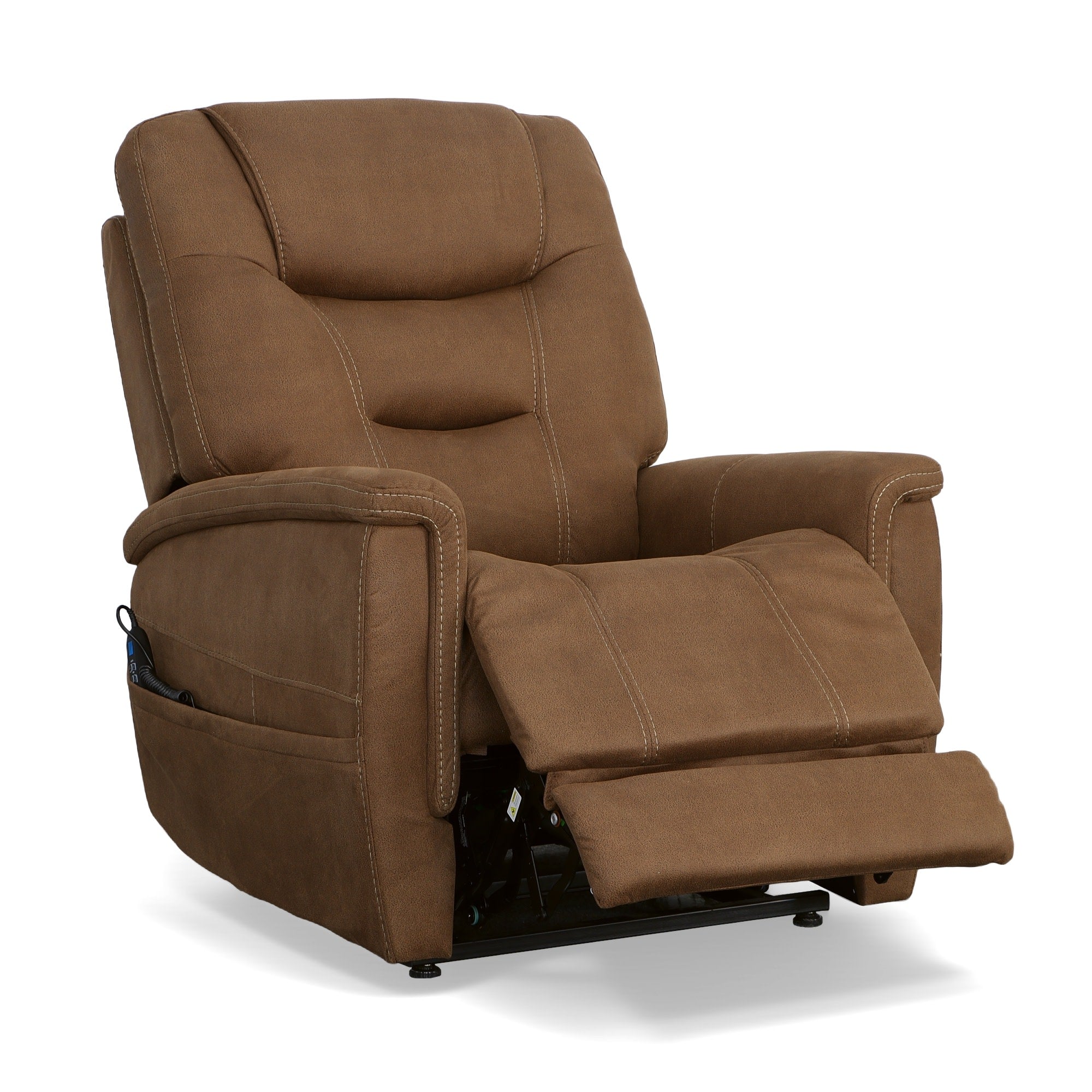 Shaw Russet Fabric Power Lift Recliner with Power Headrest & Lumbar