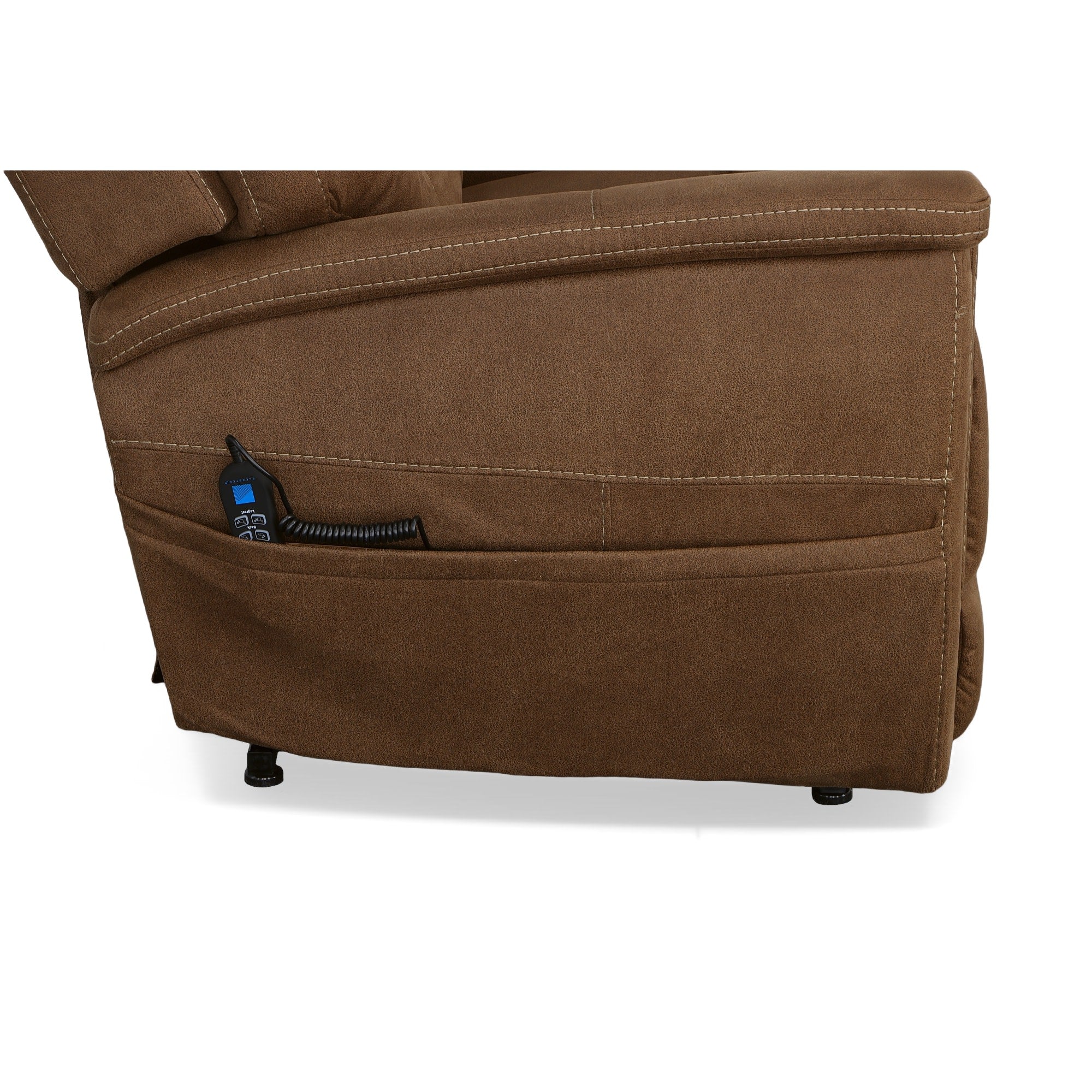 Shaw Russet Fabric Power Lift Recliner with Power Headrest & Lumbar