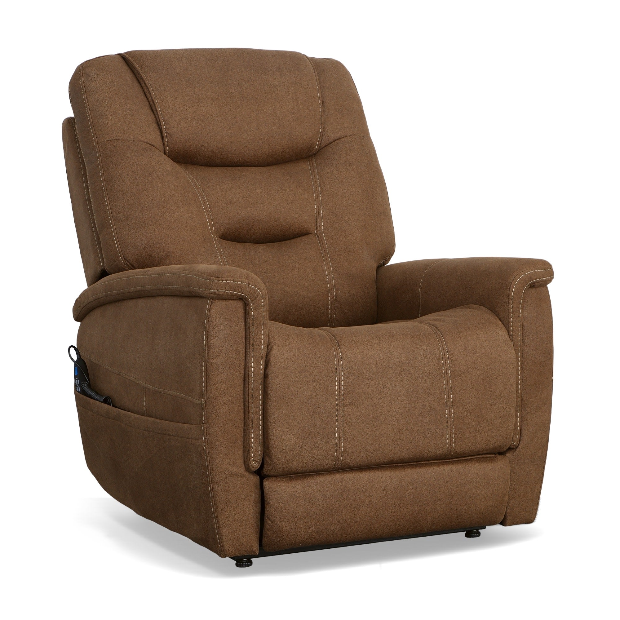 Shaw Russet Fabric Power Lift Recliner with Power Headrest & Lumbar