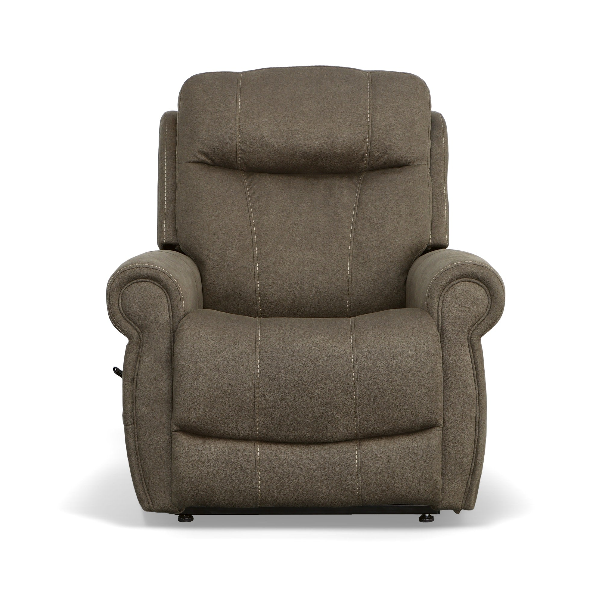 Stewart Mossy Grey Fabric Power Lift Recliner with Power Headrest & Lumbar