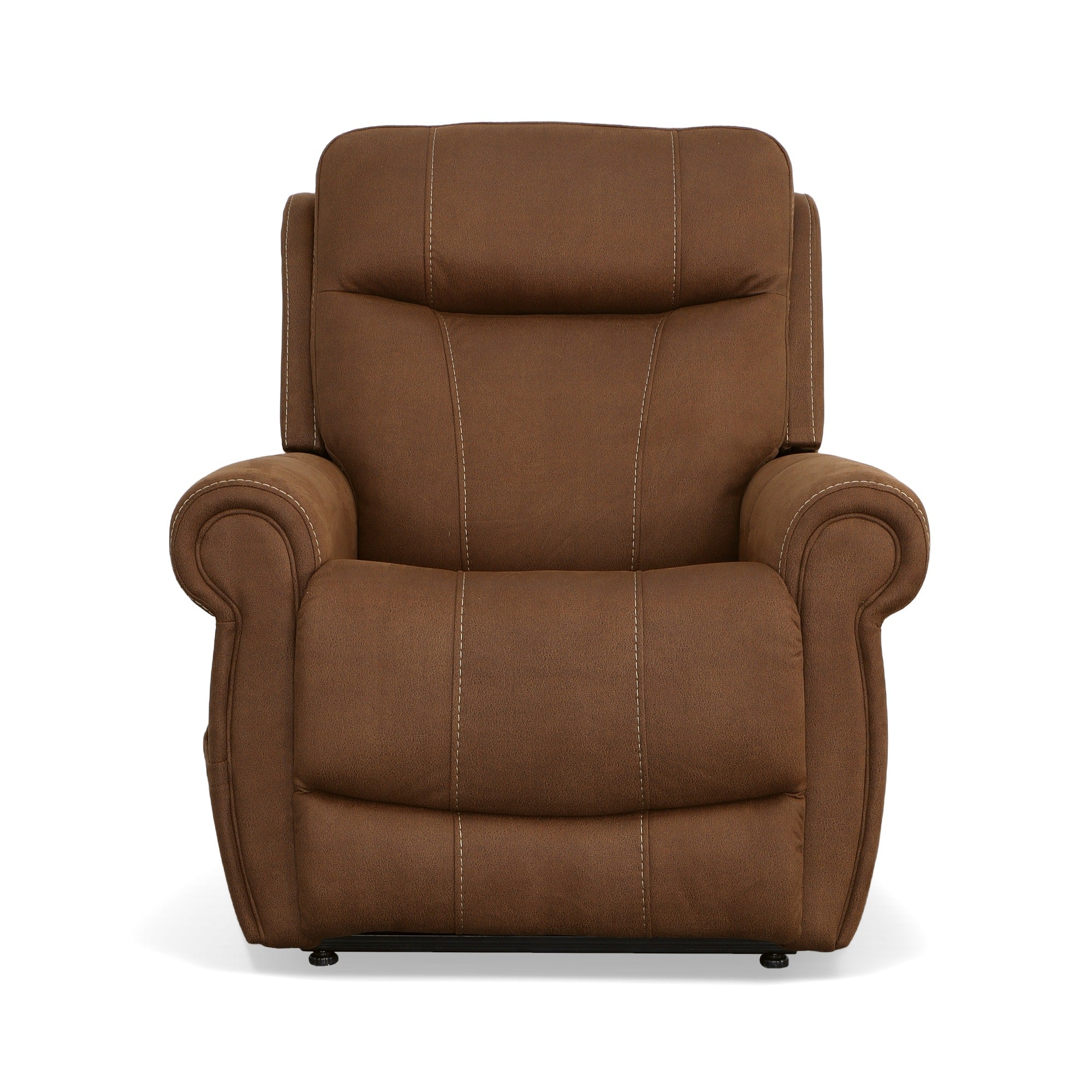 Stewart Amber Brown Fabric Power Lift Recliner with Power Headrest & Lumbar