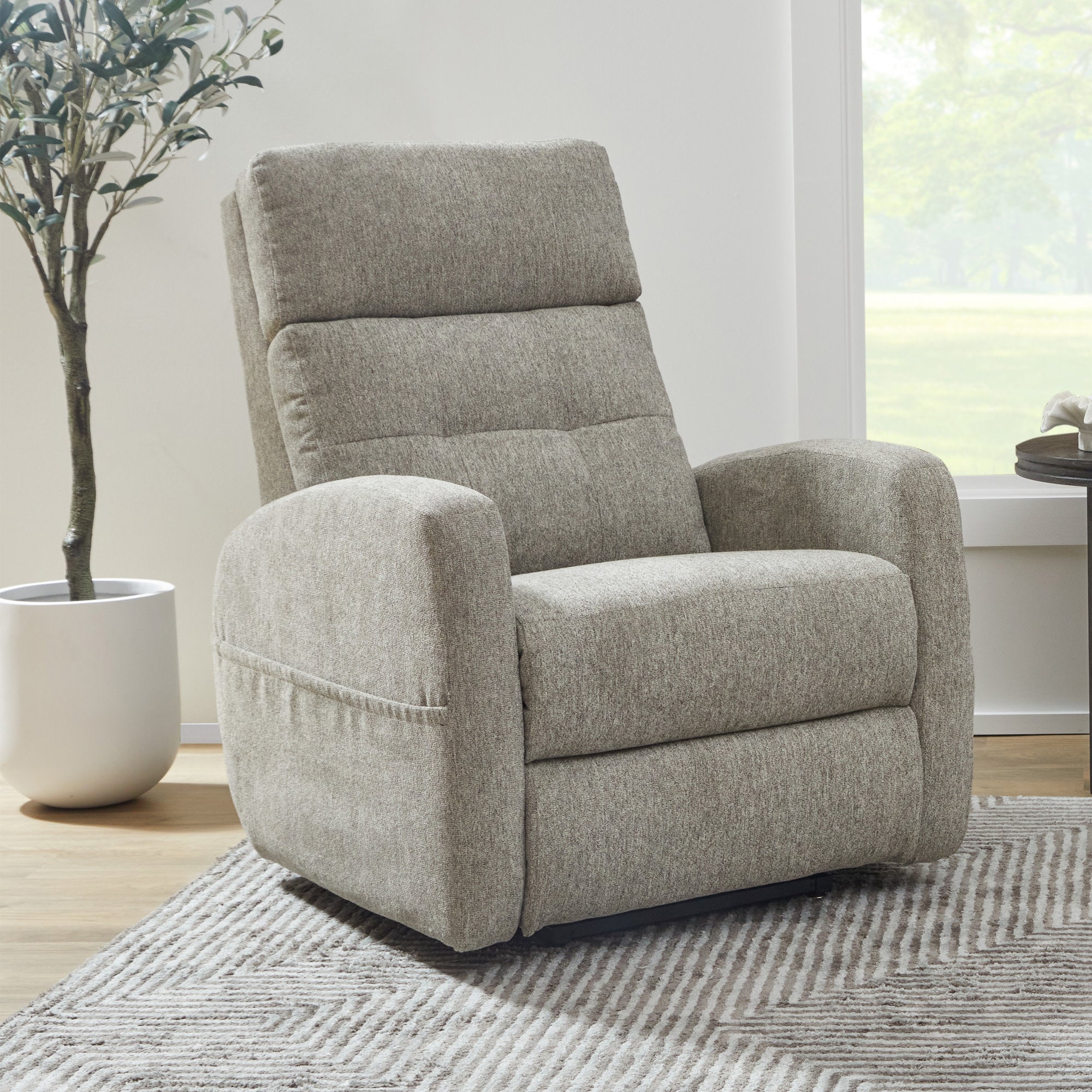 Charlotte Fabric Power Lift Recliner with Power Headrest & Lumbar