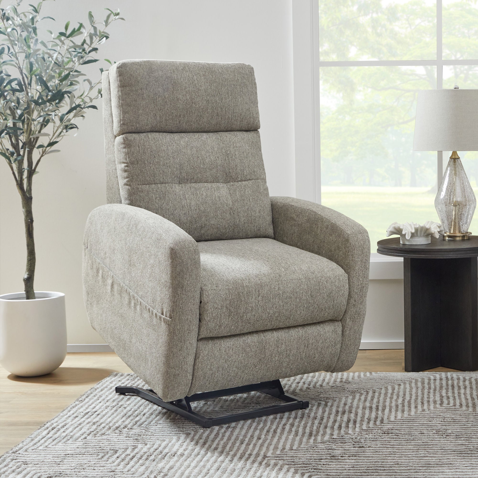 Charlotte Fabric Power Lift Recliner with Power Headrest & Lumbar