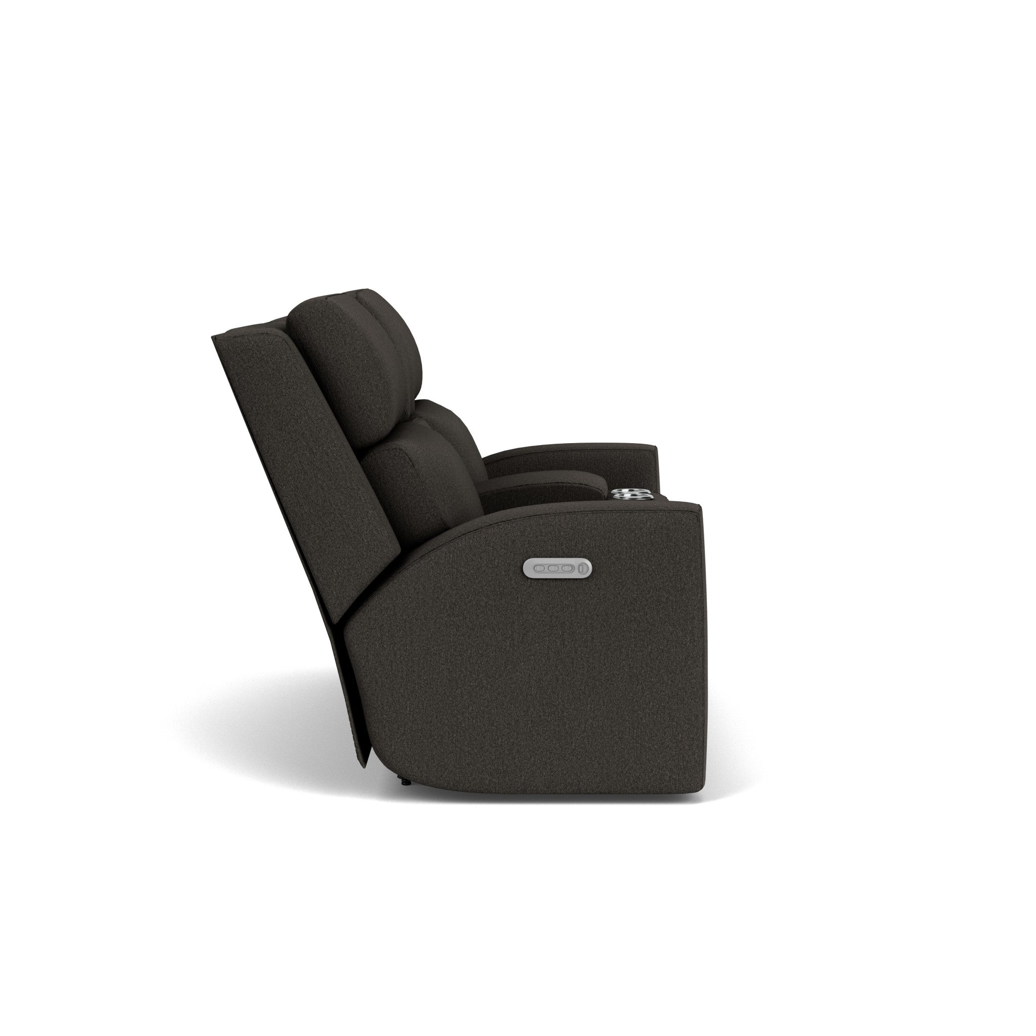 Score Fabric Power Reclining Loveseat with Console & Power Headrests & Lumbar