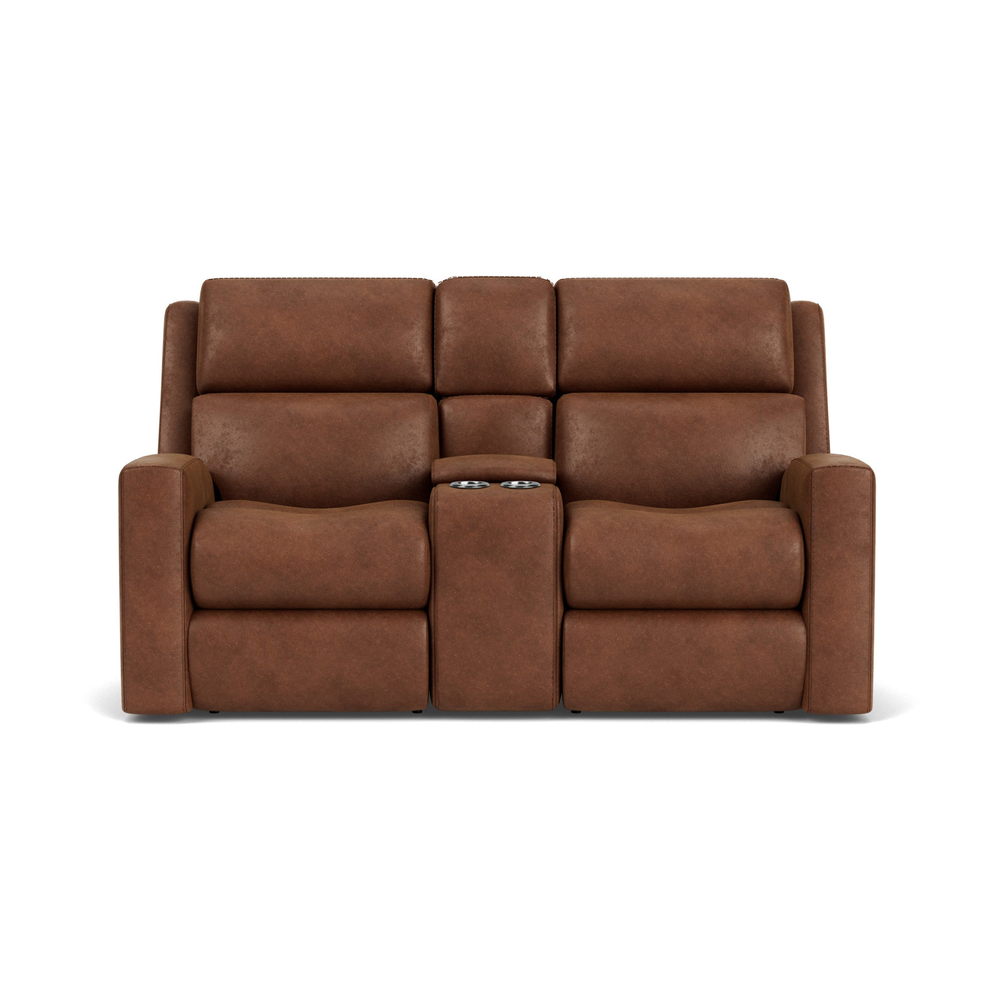 Score Fabric Power Reclining Loveseat with Console & Power Headrests & Lumbar