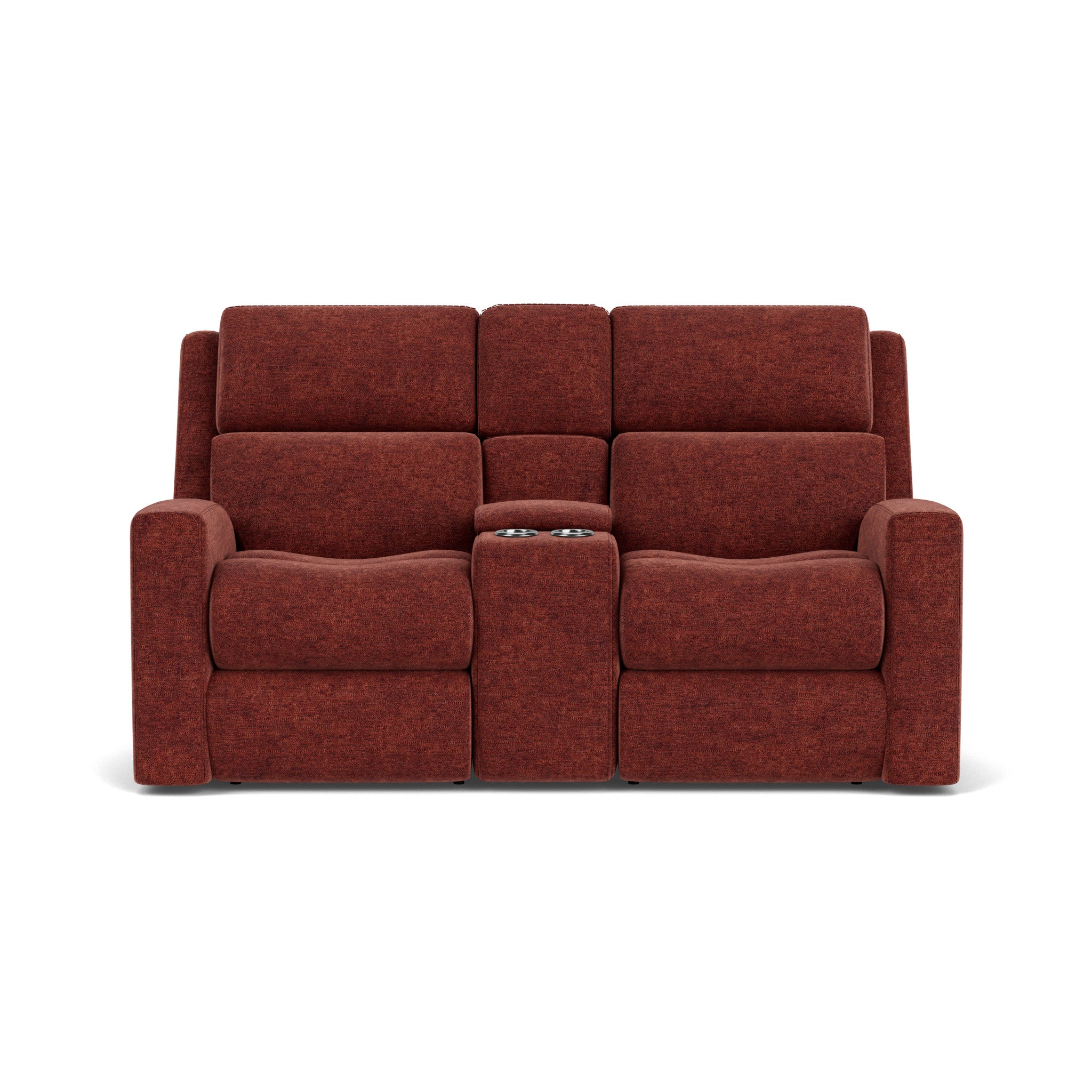 Score Fabric Power Reclining Loveseat with Console & Power Headrests & Lumbar