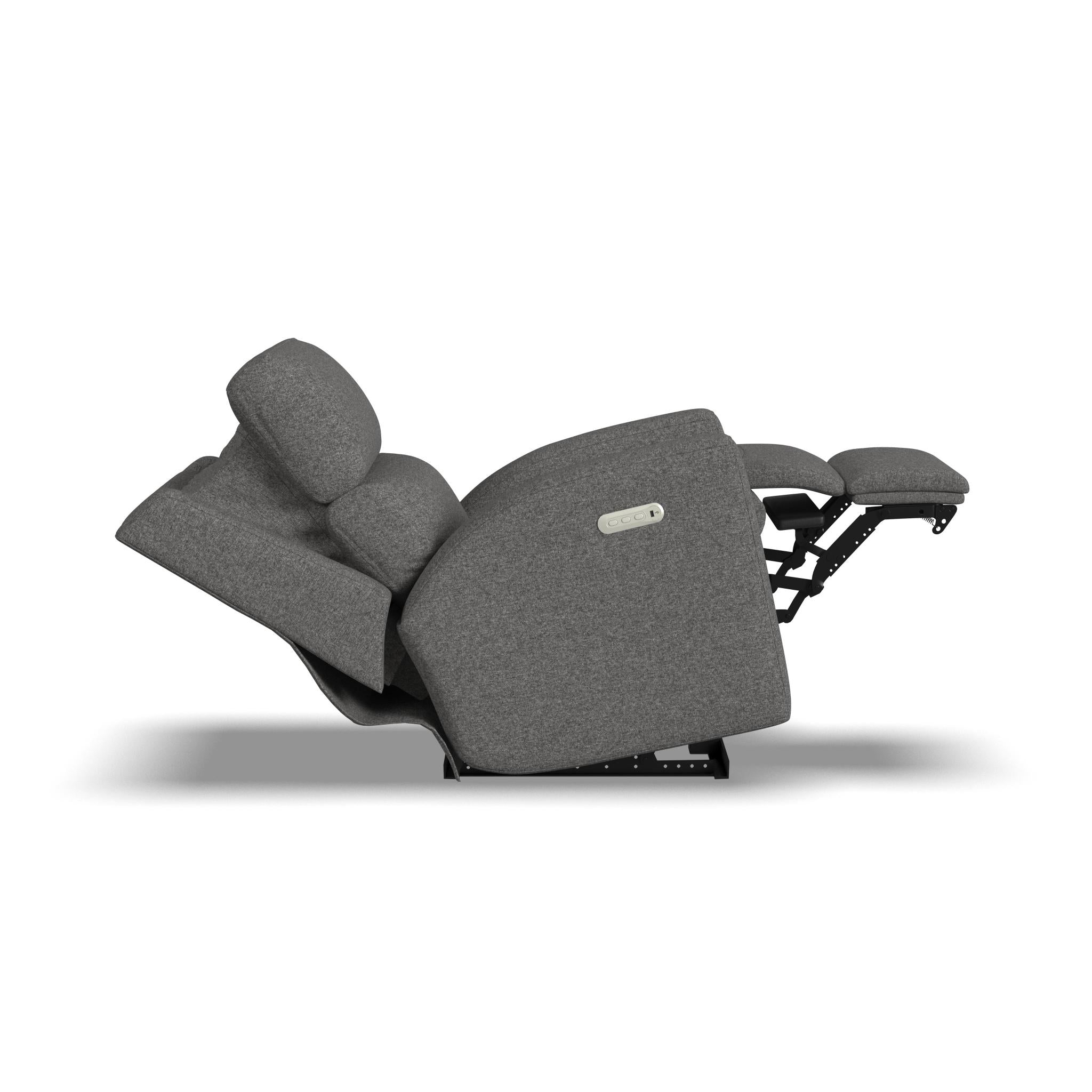 Score Fabric Power Reclining Loveseat with Power Headrests & Lumbar