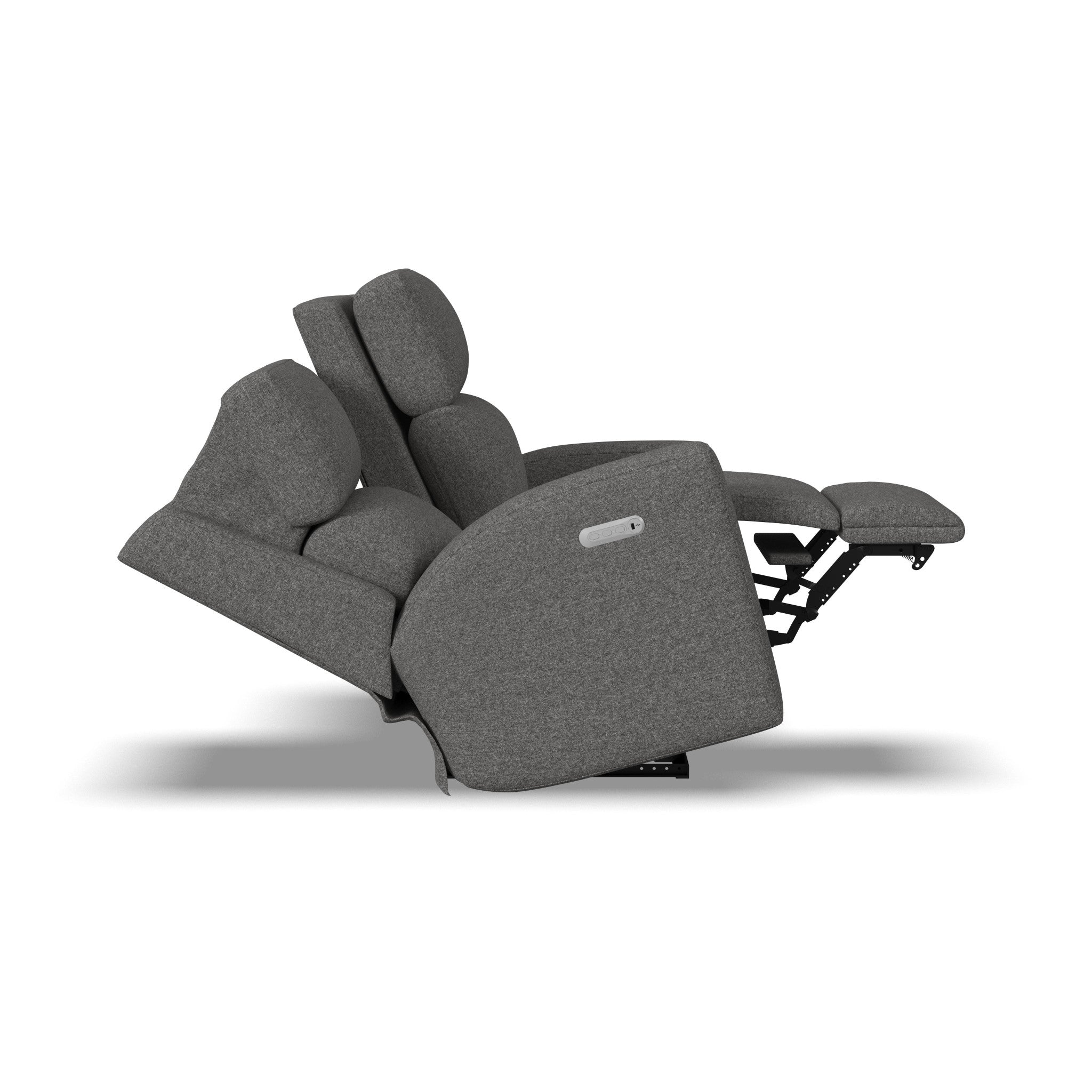 Score Fabric Power Reclining Loveseat with Power Headrests & Lumbar