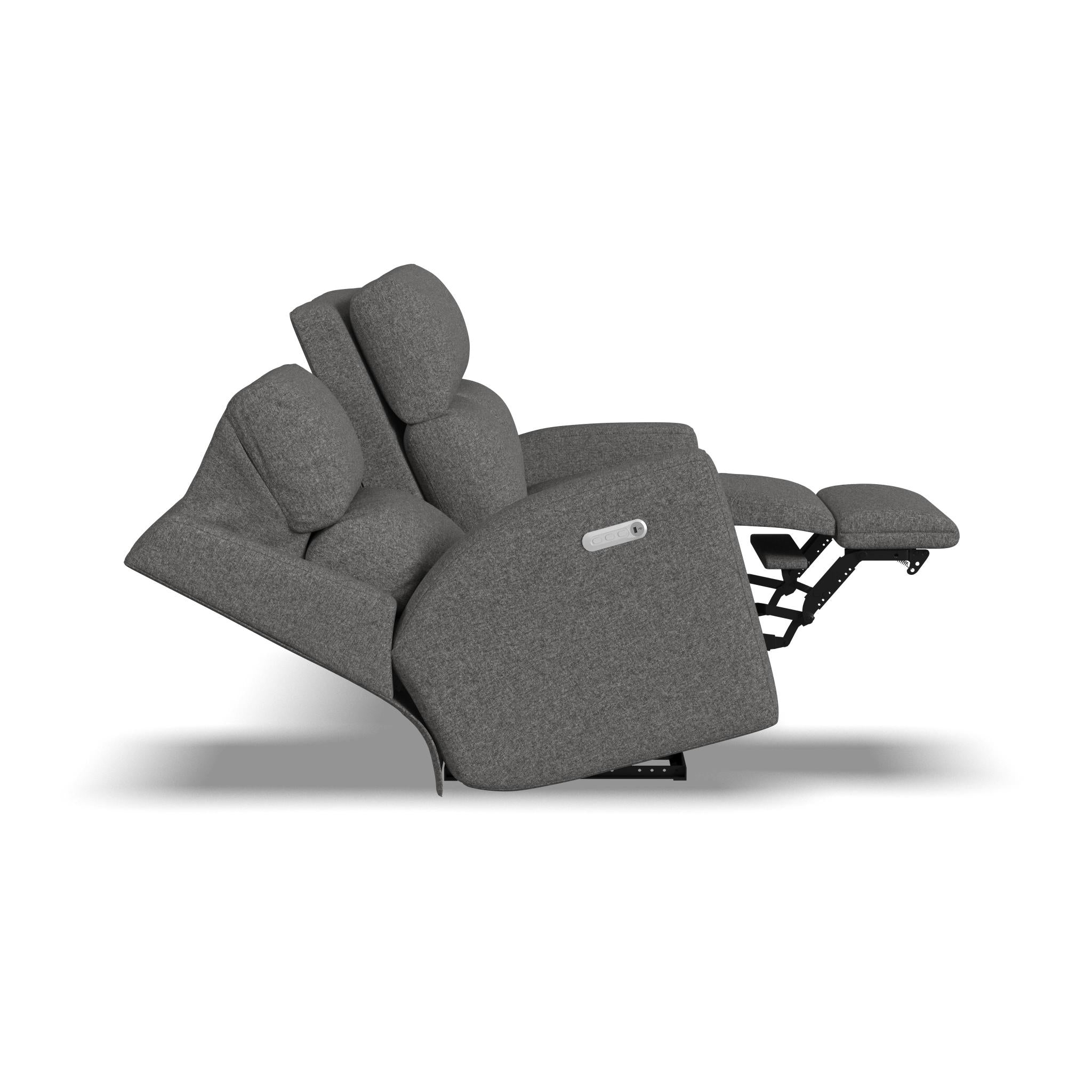 Score Fabric Power Reclining Sofa with Power Headrests & Lumbar