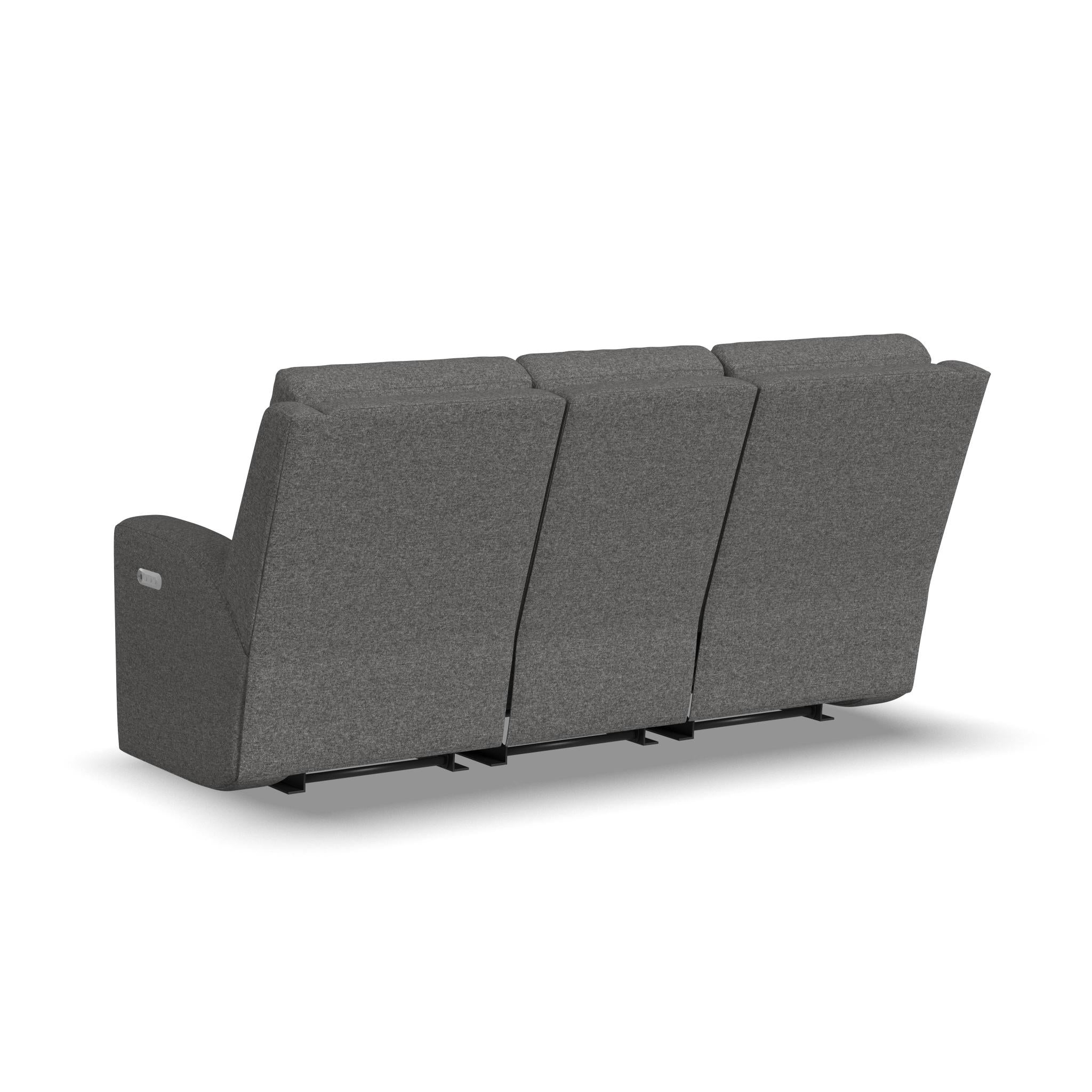 Score Fabric Power Reclining Sofa with Power Headrests & Lumbar