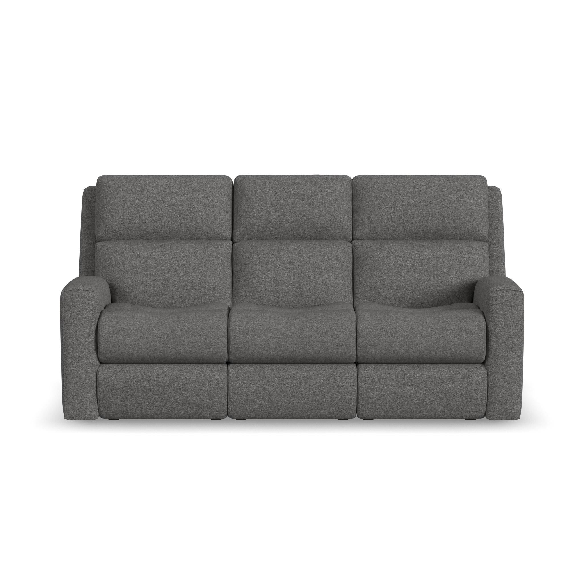 Score Fabric Power Reclining Sofa with Power Headrests & Lumbar