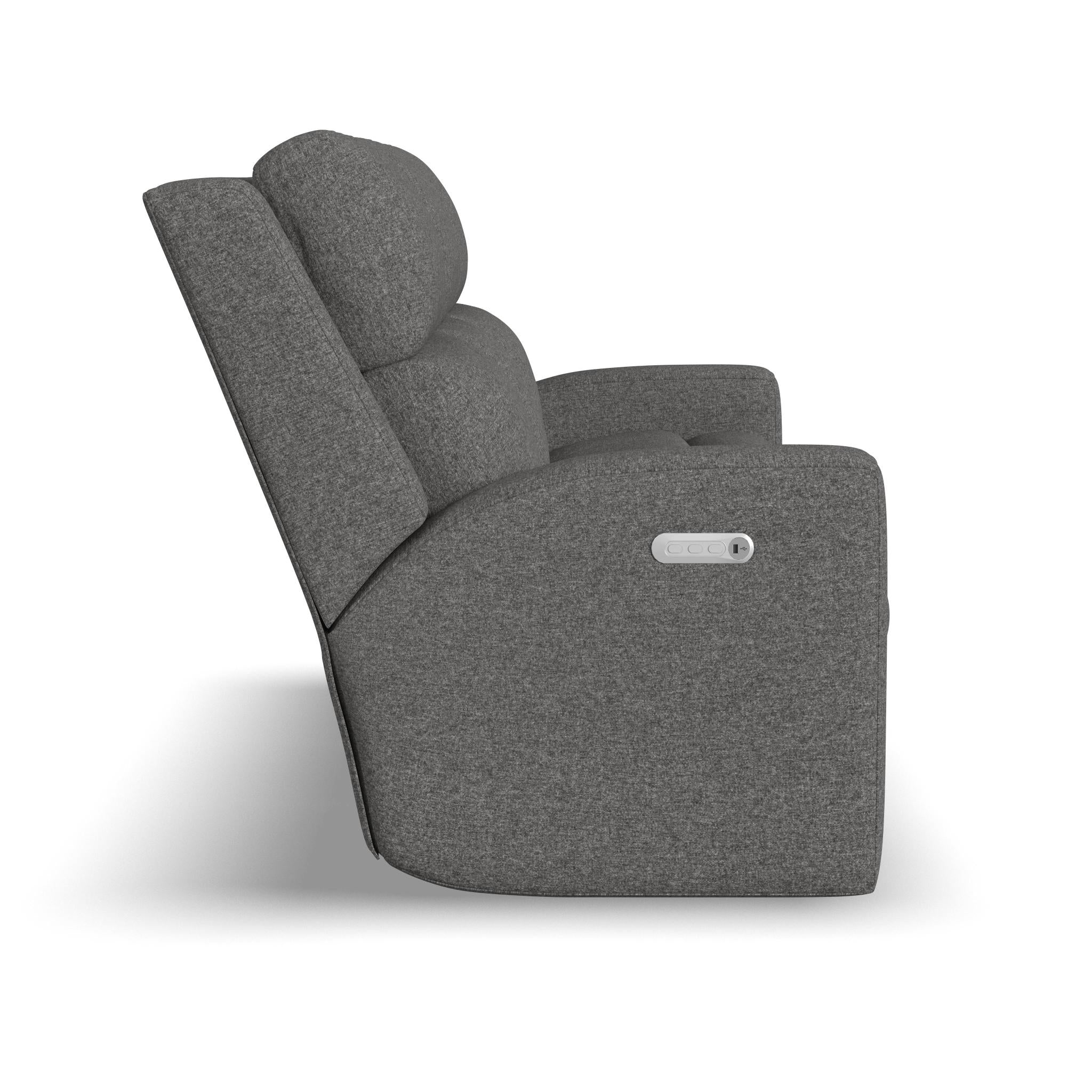 Score Fabric Power Reclining Sofa with Power Headrests & Lumbar